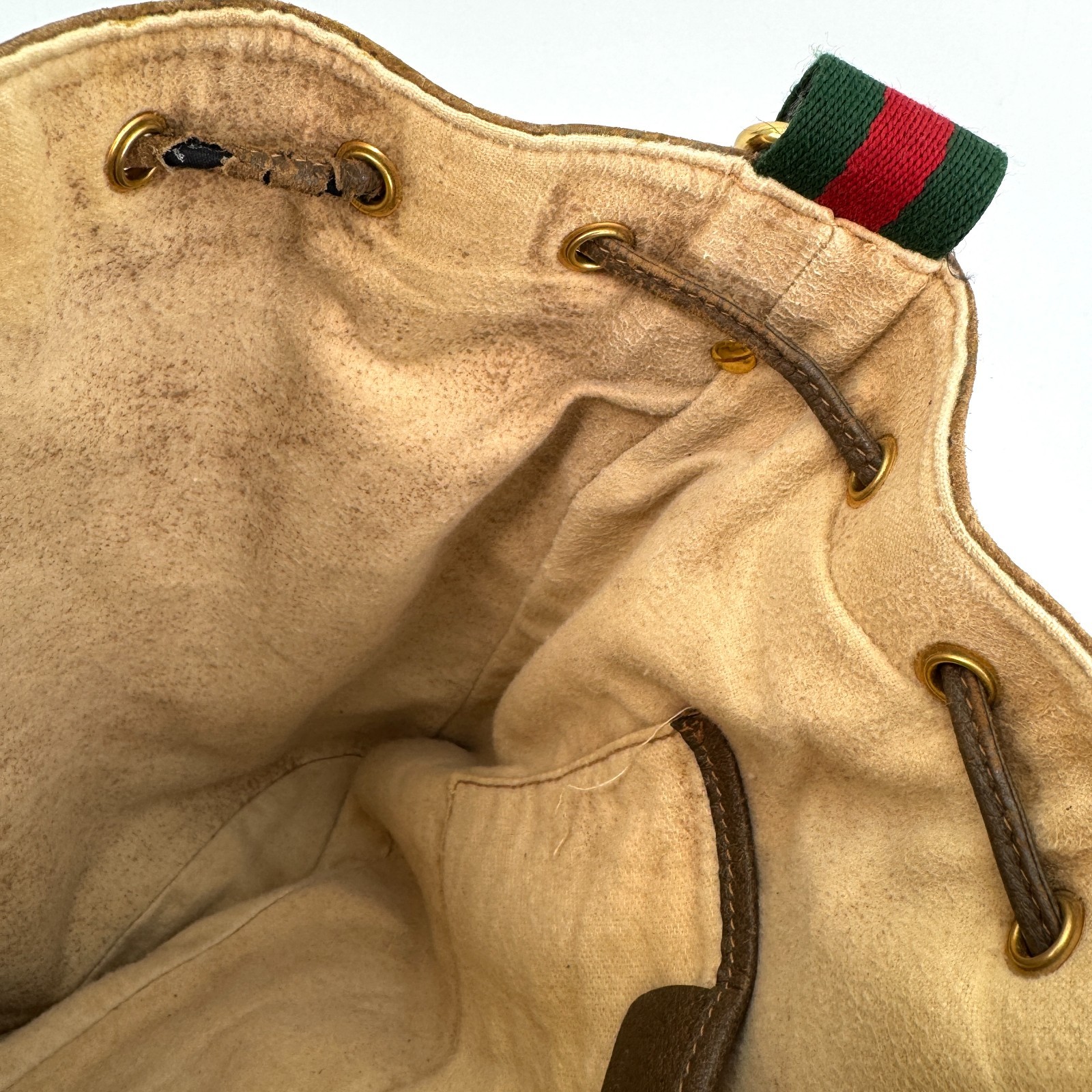 Vintage GUCCI Sherry Shoulder Bag Drawstring GG
