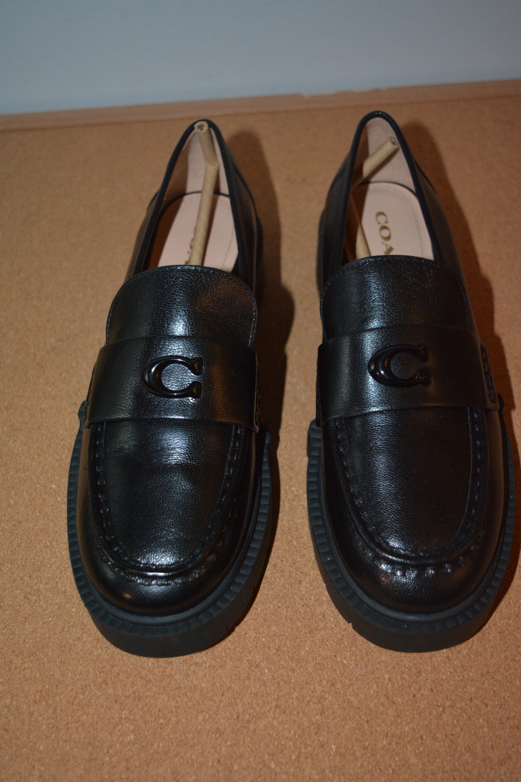 NEW Coach Leah Platform Loafer Black Women’s Size 8 new in box