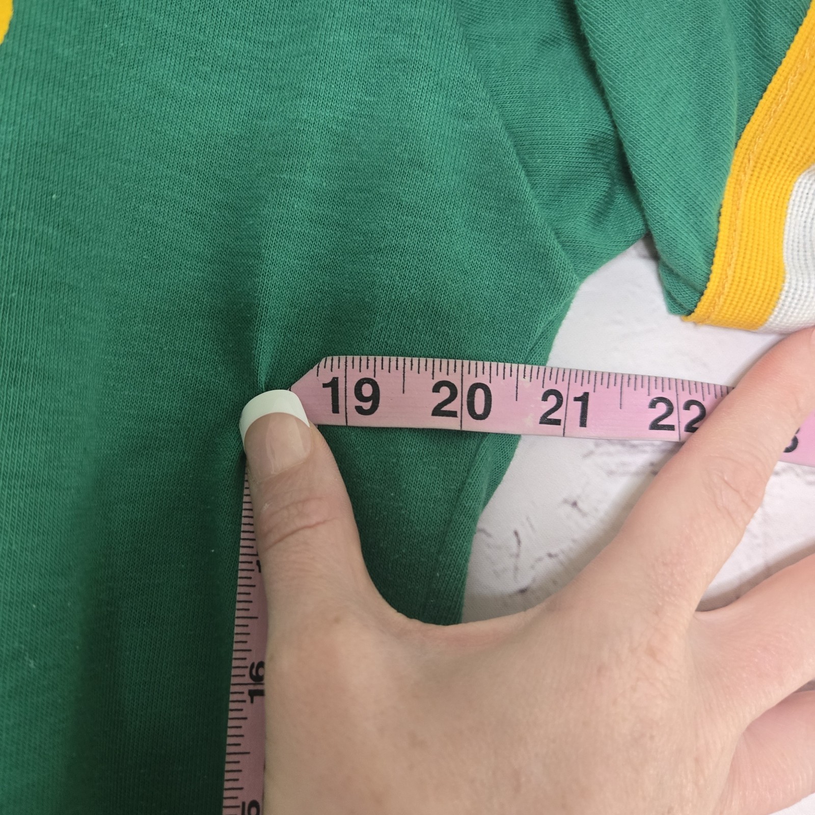 American vintage 70s i0s Wilson ringer baseball jersey sz M Green Yellow