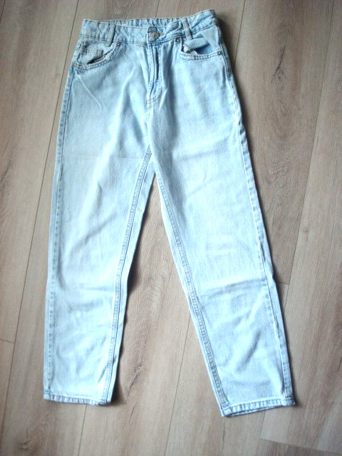 ZARA Girls 11-12Y 152cm Girlfriend Denim Jeans Pants Light Blue Adjustable Waist