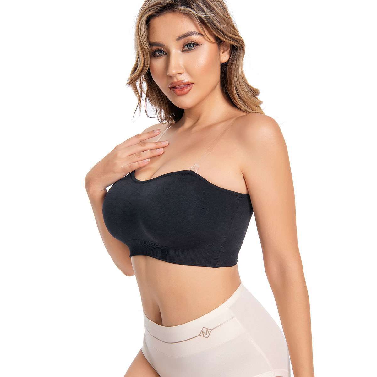 Women Strapless Bra Bandeau Seamless Bra Removable Pad Wireless Tube Top Bra