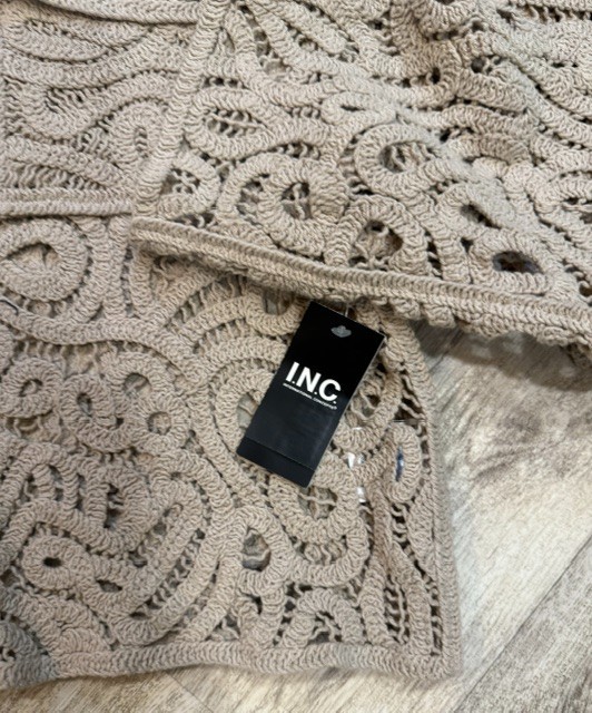 I.N.C. International Concepts Collared Crochet Sweater Jacket XL BRAND NEW!