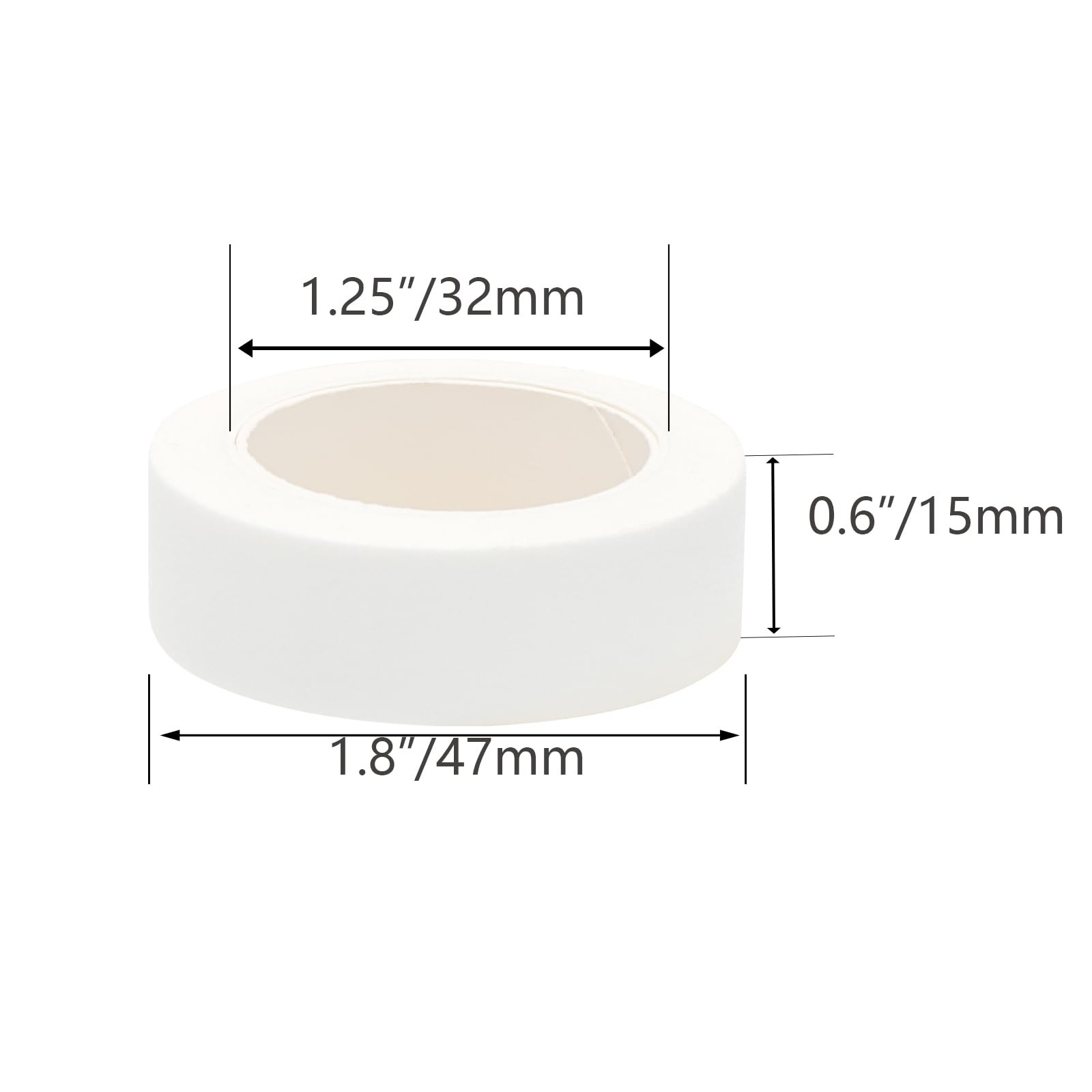 NatSumeBasics White Washi Tape, 32 Feet x 0.6 Inches Self-Adhesive Decorative Ma