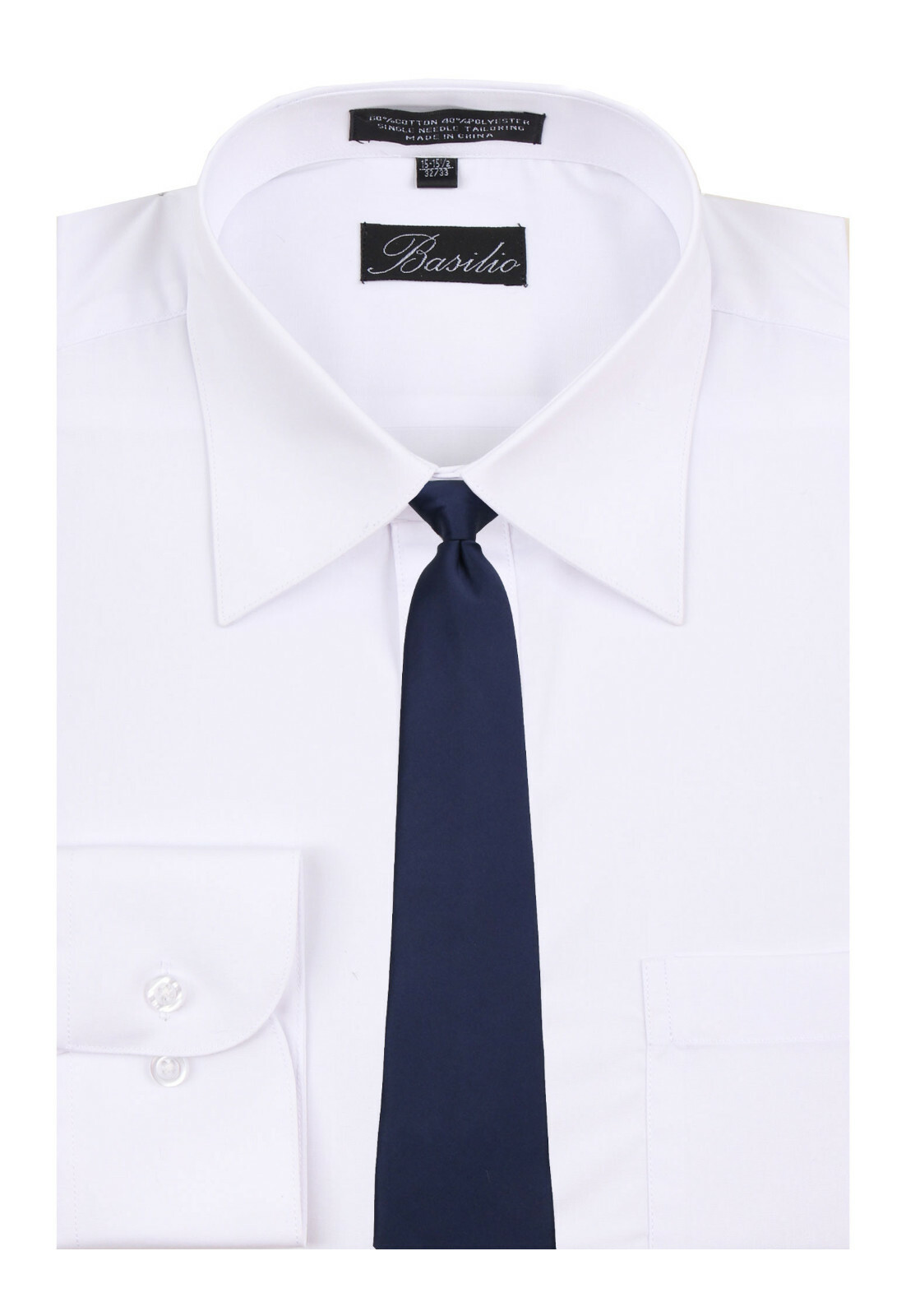 Men’s Classic Solid Navy Clip On Necktie Business Weddings Formal Events