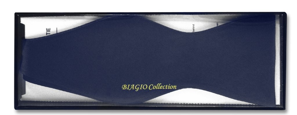 Biagio SELF TIE Bow Tie Solid NAVY BLUE Color Mens BowTie