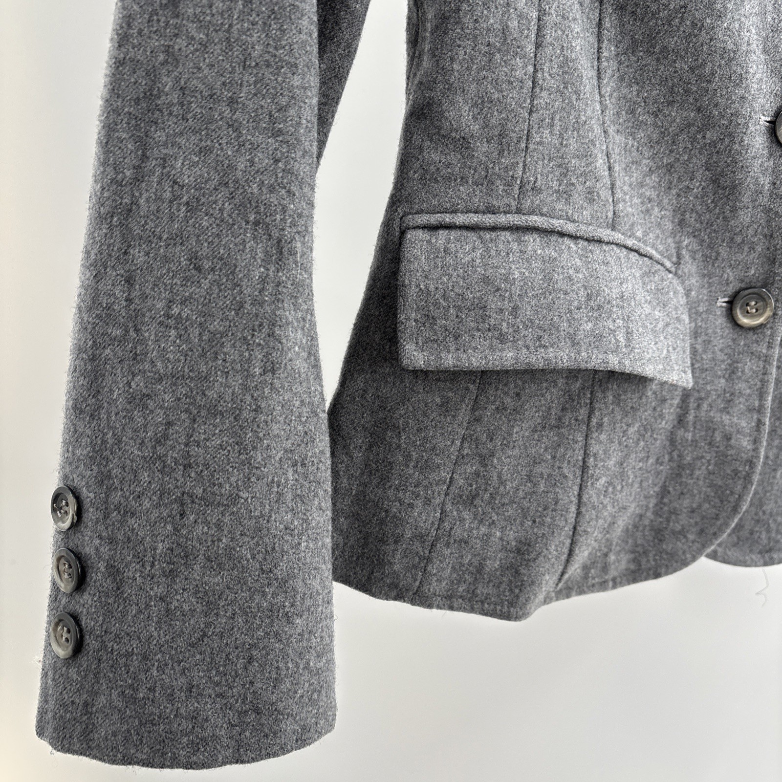 Vtg Pendleton Blazer Jacket Womens S Wool Gray Made USA Career Office Minimalist