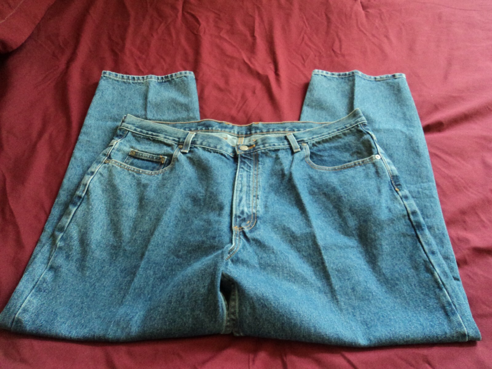 Mens Member Mark Basic Blue Jeans W 42 x L 30 Relaxed Fit 5 Pocket EUC