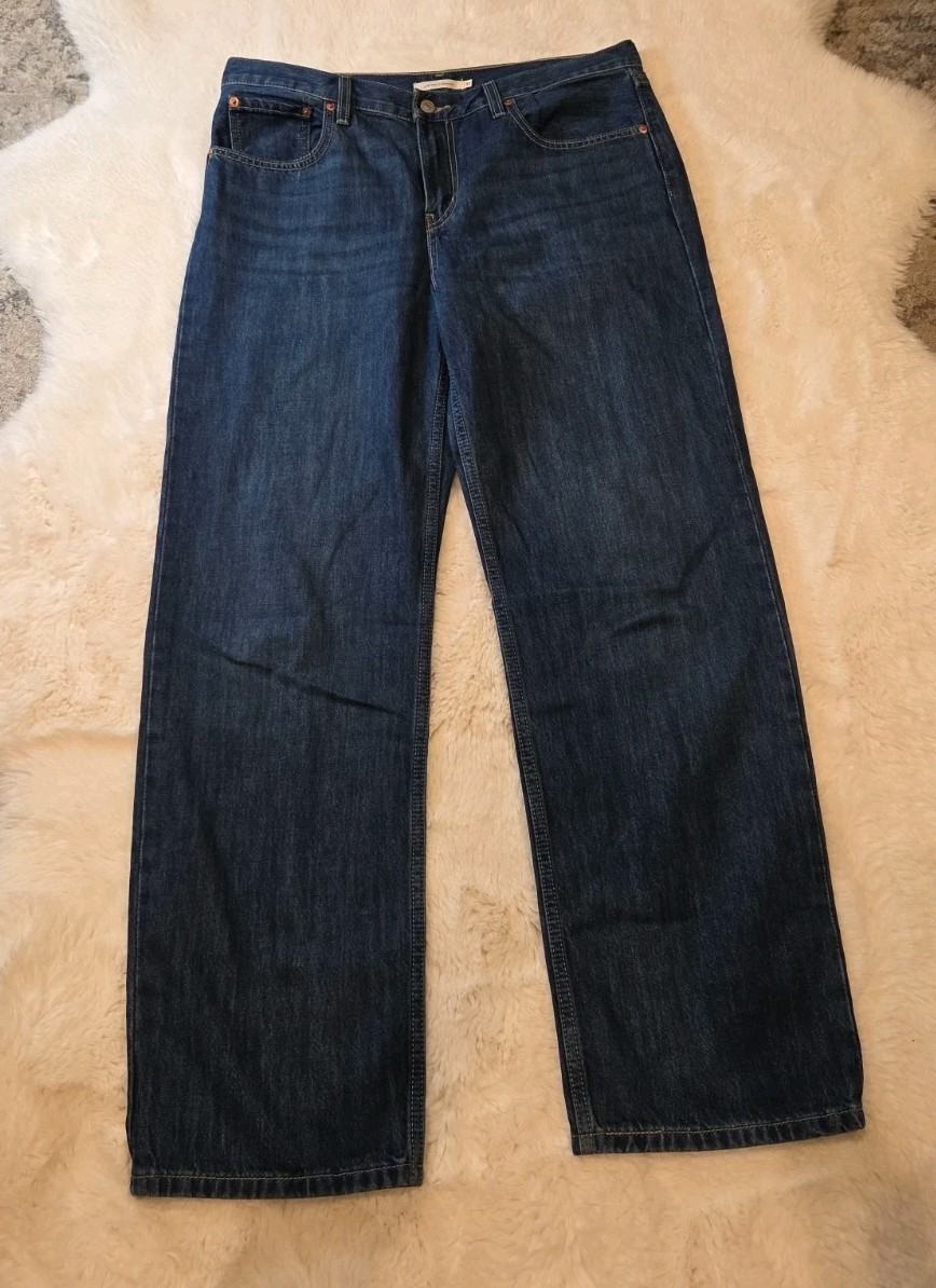 Levi’s Low Pro Straight Mid Rise Blue Denim Jeans Womens NEW A09640013