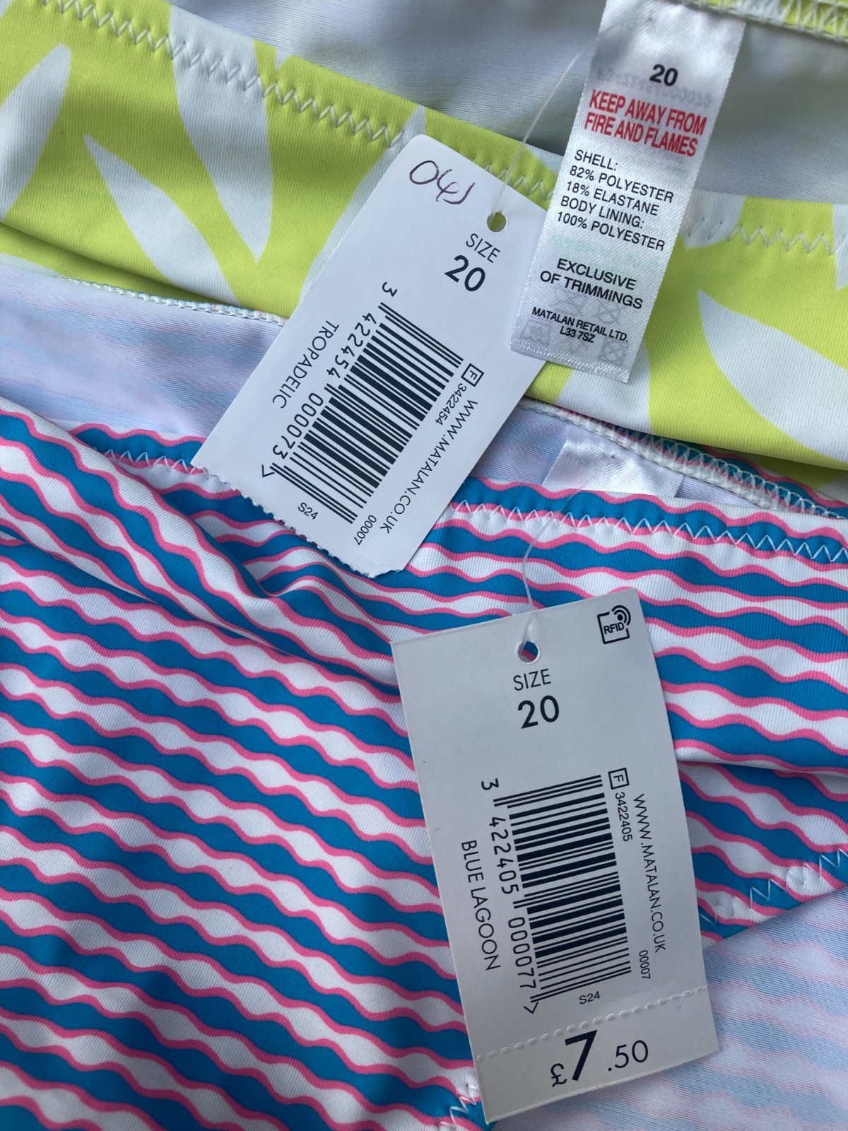 Matalan BNWT x 2 twisted bandeau padded bikini size 20 summer (388/461)