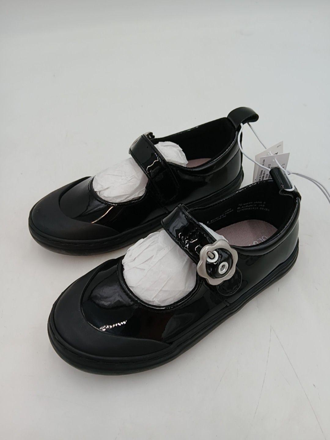 Old Navy Shoes Girls Size 8 Black Patent Mary Jane Dress Button Strap Flats