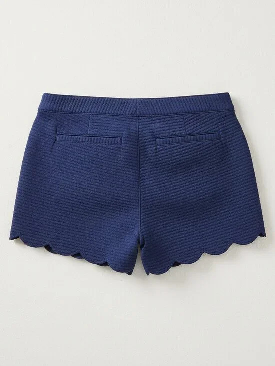 Lilly Pulitzer Buttercup Scalloped Hem Shorts Navy Blue NWT Size 8 Skort