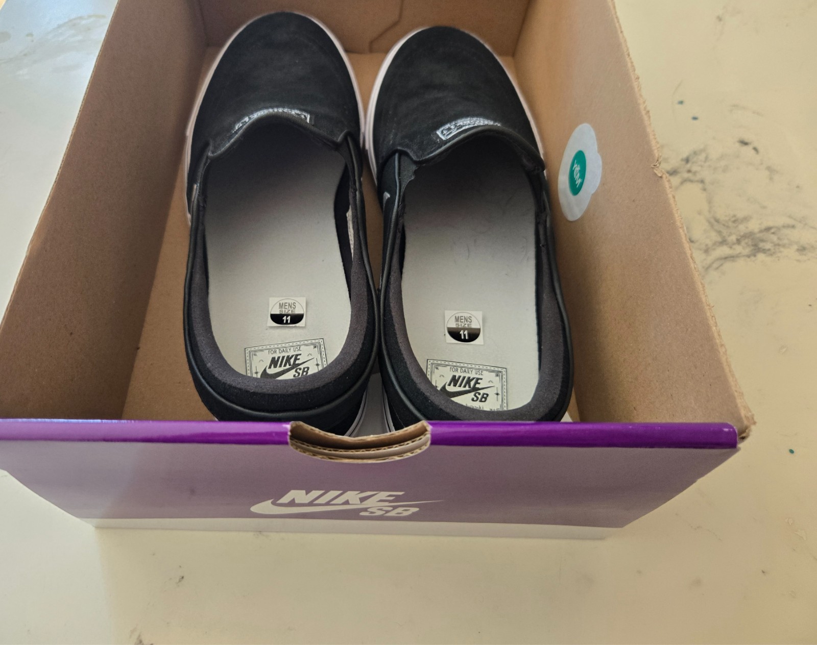 Nike SB Janoski+ Slip Black White Suede Sneaker FN5893-001 Mens Size 12