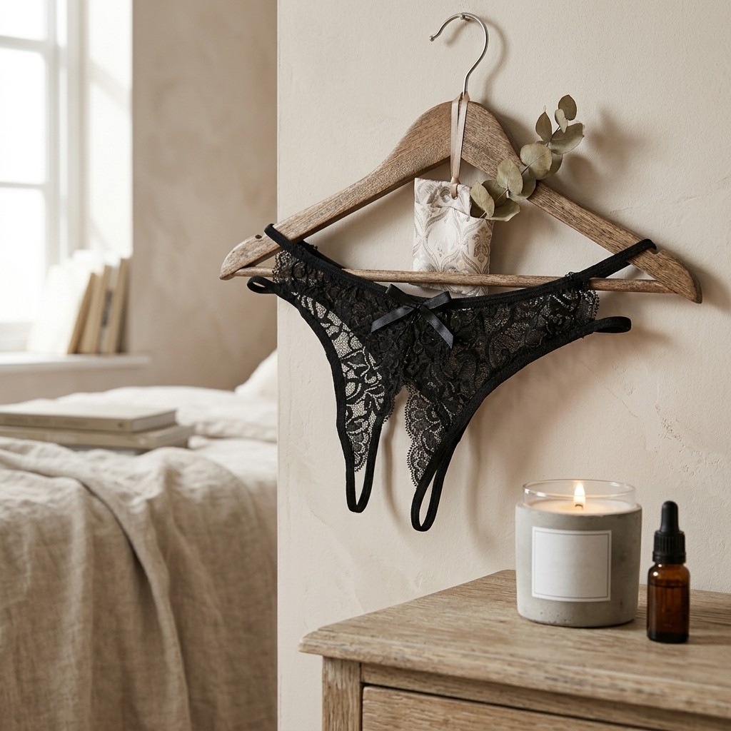 Fashion Lace Intimate Thong with Bow Decoration