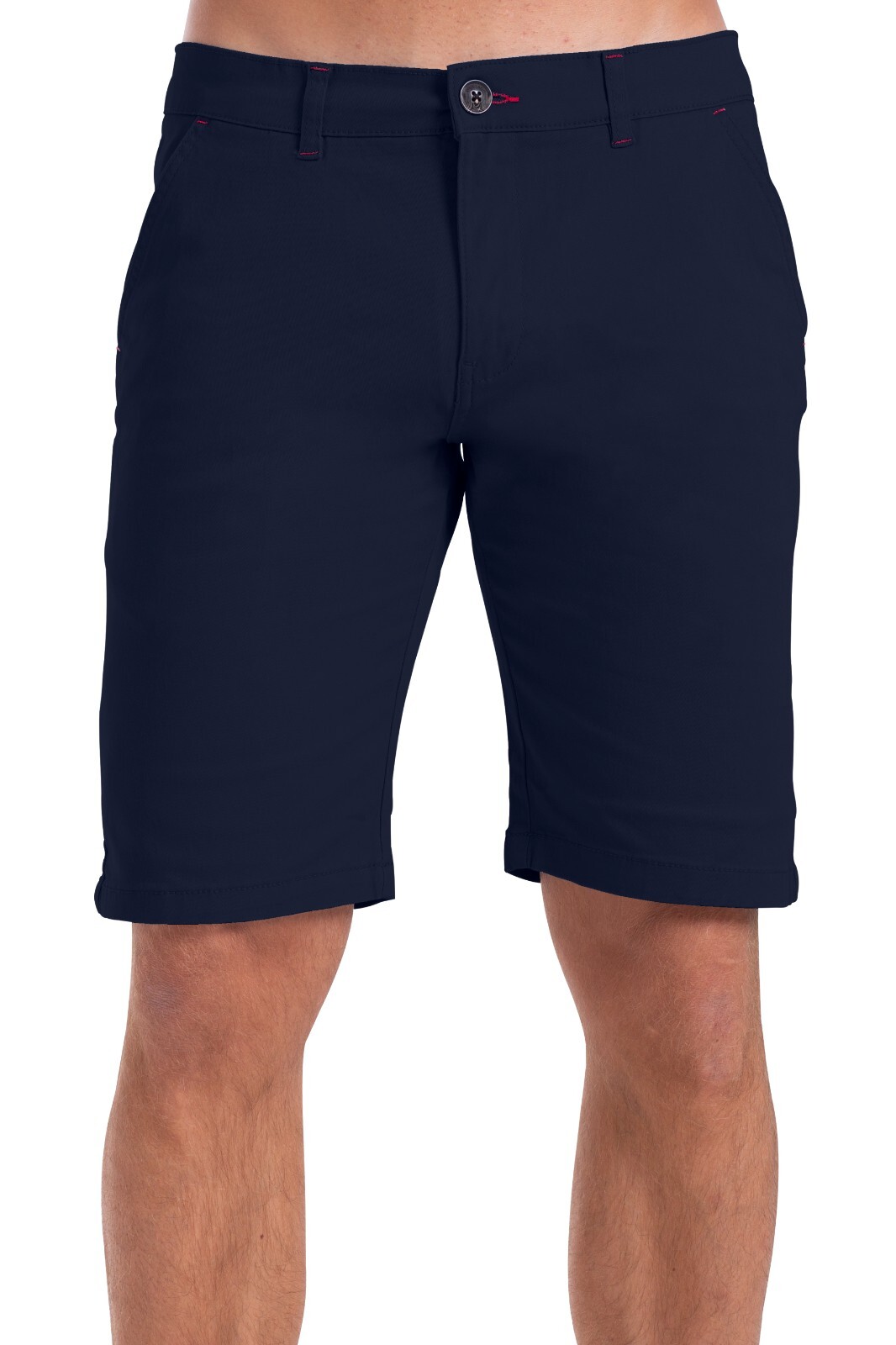 Mens Chino Summer Shorts Casual Cotton Slim Fit Spandex Beach Half Navy Pants