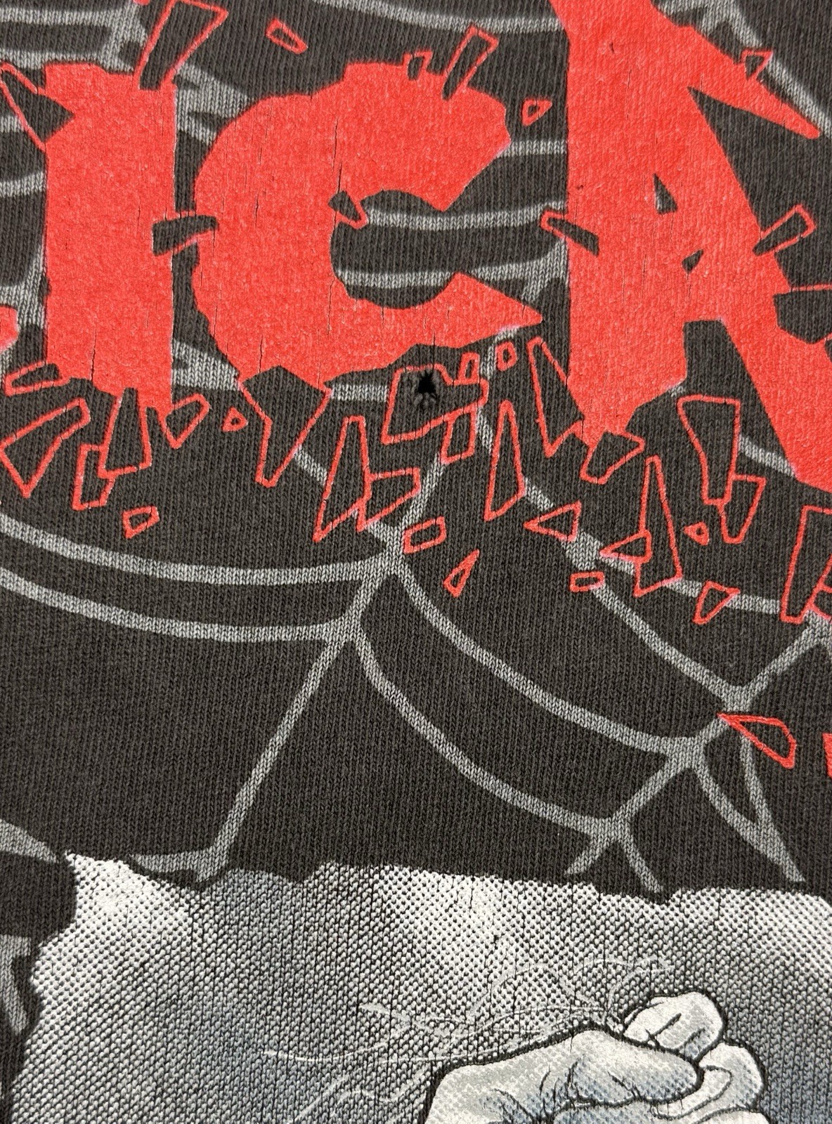 Metallica Vintage 1992 Pushead Ringmaster All Over Print Faded Gray T-Shirt XL