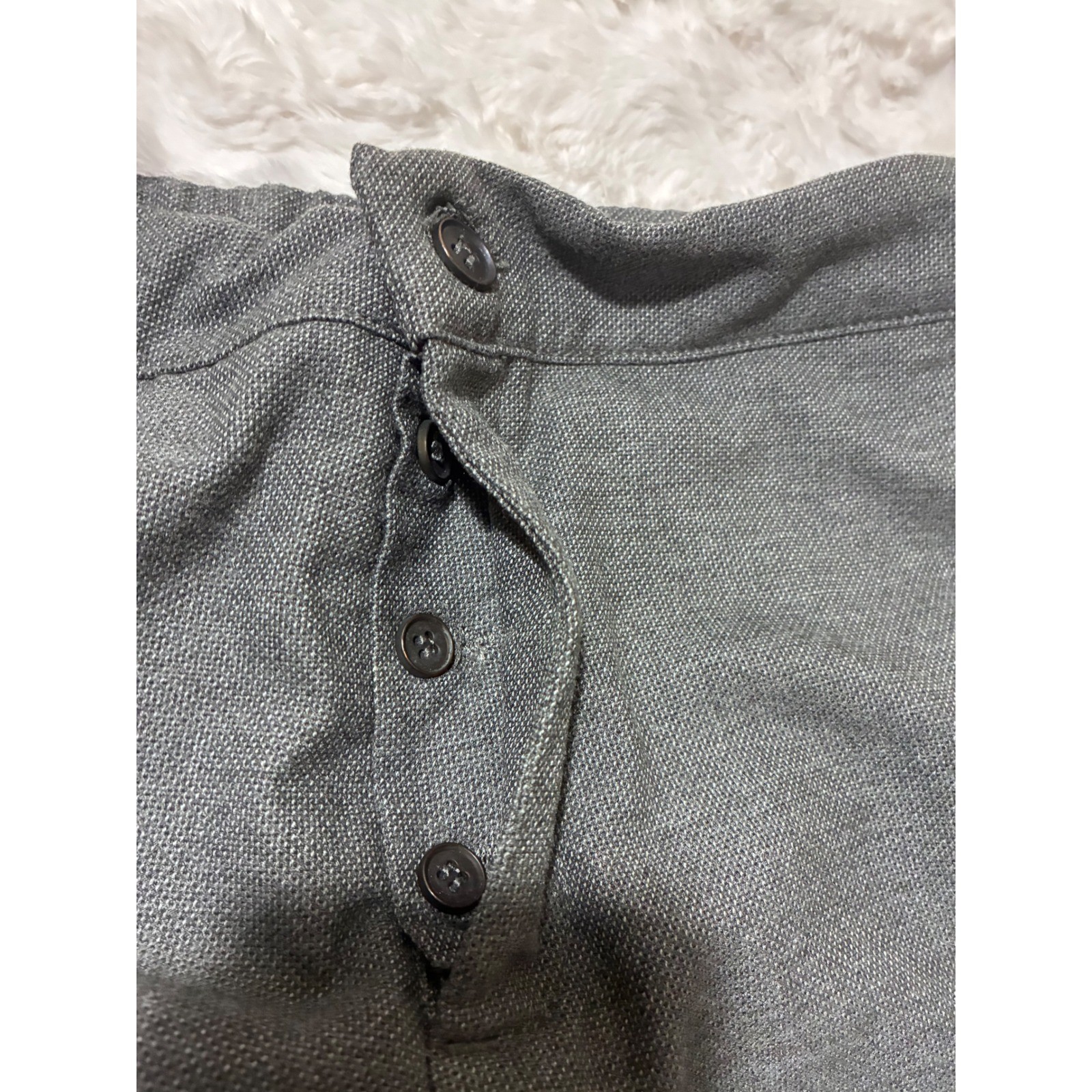 Topman Mens Textured Grey Joggers Tapered Button Fly Pants Size Small 30-32W