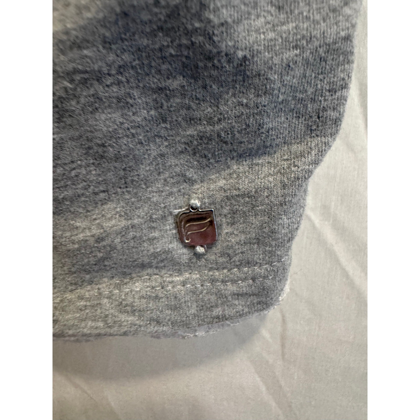 Fabletics Gray Sweatshirt Fabric Lace Trim Crop Tank Top XS