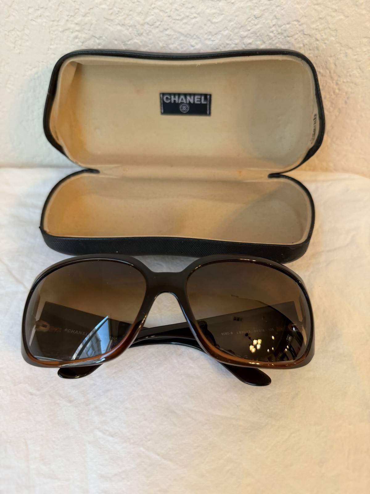 CHANEL 5080-B C.830/13 Oversized Brown Gradient Tinted UV400 Sunglasses 125mm