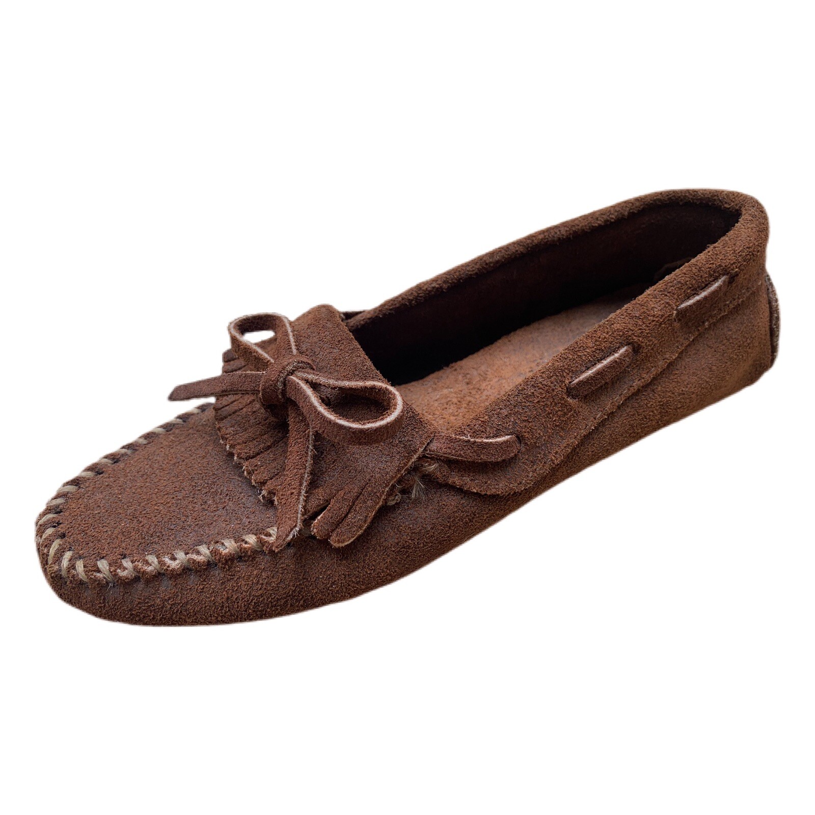 Minnetonka Leather Slip On Driving Moccasins Loafers Shoes Brown – Womens 6M