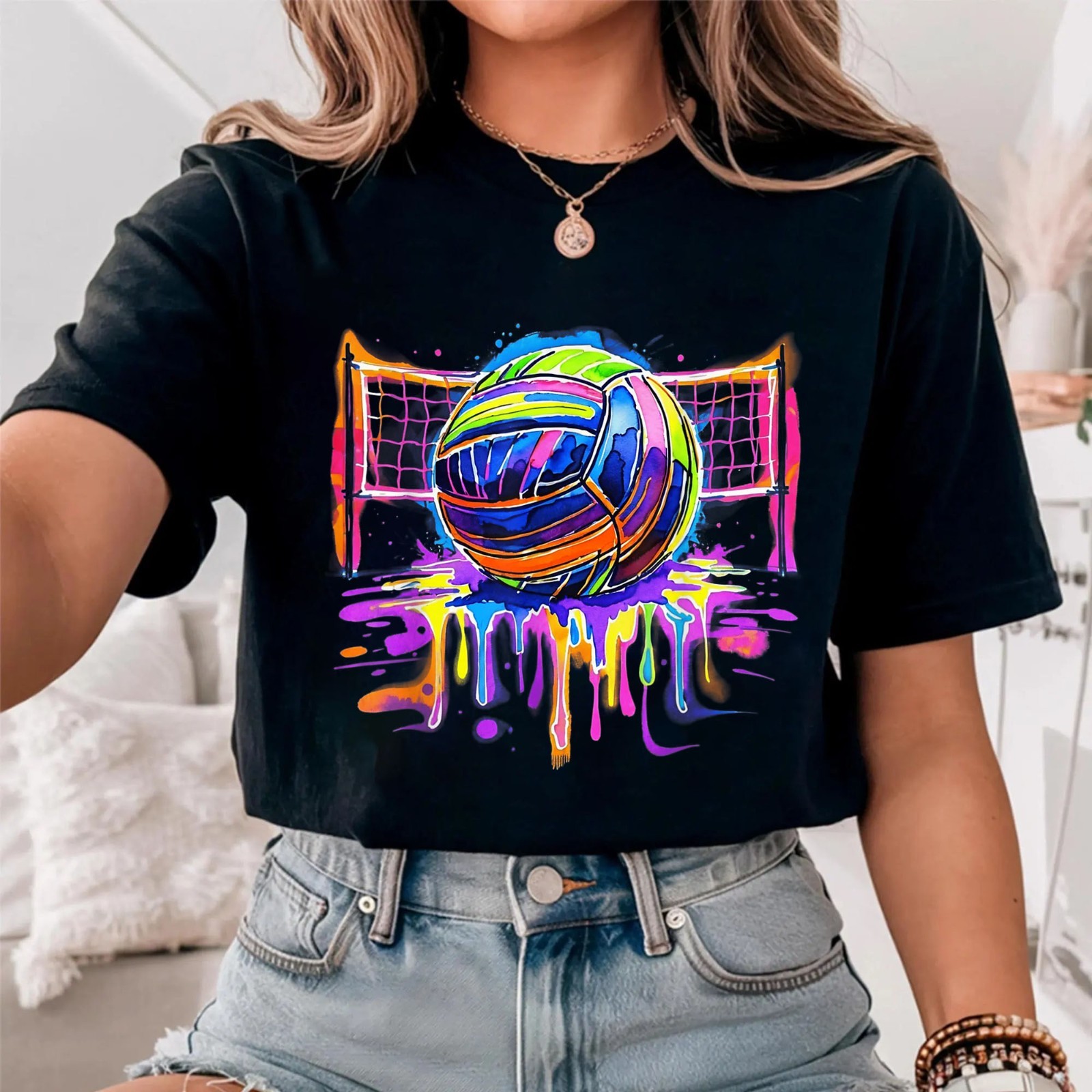 Volleyball Drip Game Day Sports Player Women’s T-Shirt