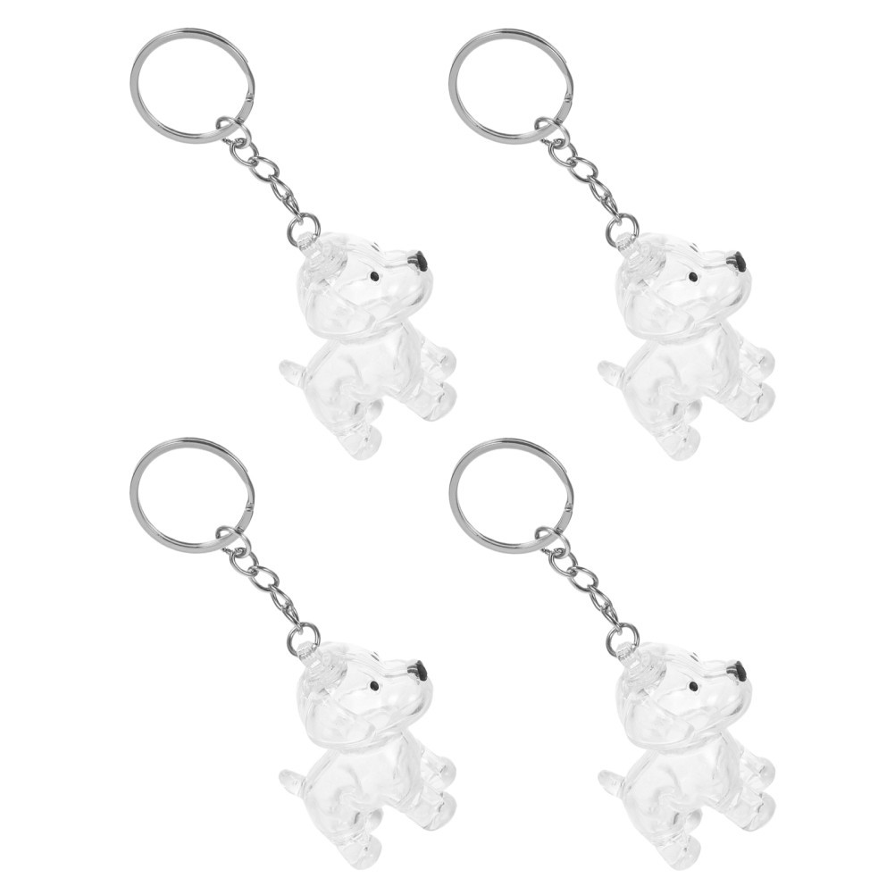 4Pcs Dog Transparent Lightweight Hair Storage Keychain Pet Memorial Souvenir