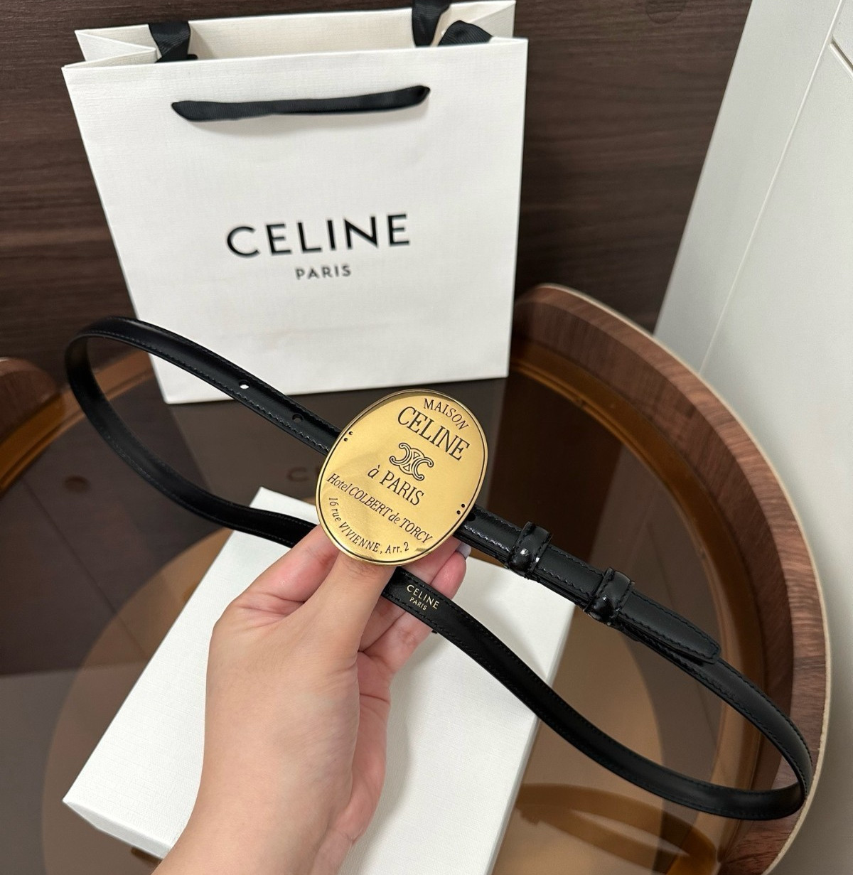 Women’s Celine Black Leather Belt (W: 13mm/0.51in; L: 90/36)