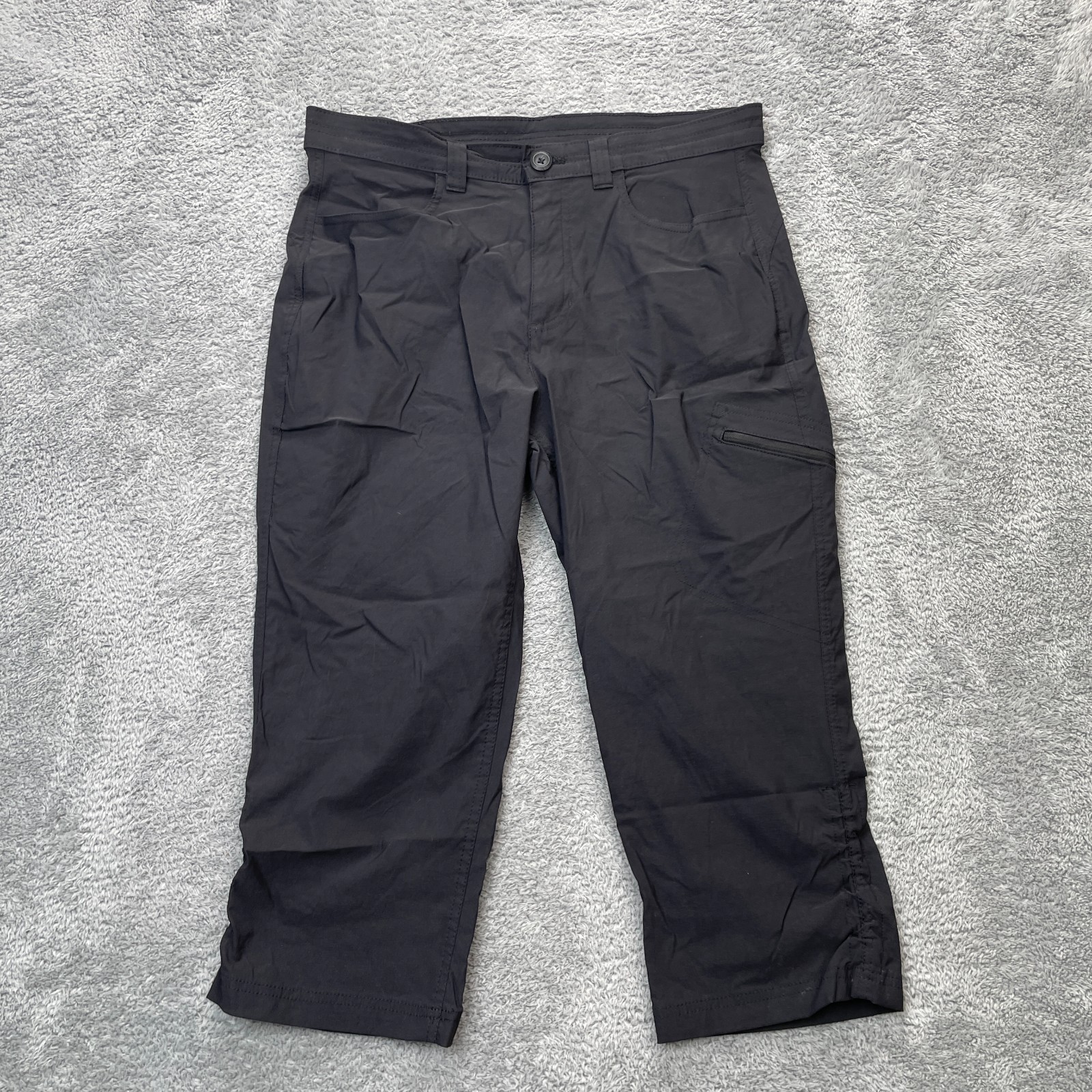Eddie Bauer Pants Womens 12 Black Capri Cargo Water Resistant Rainier Ripstop