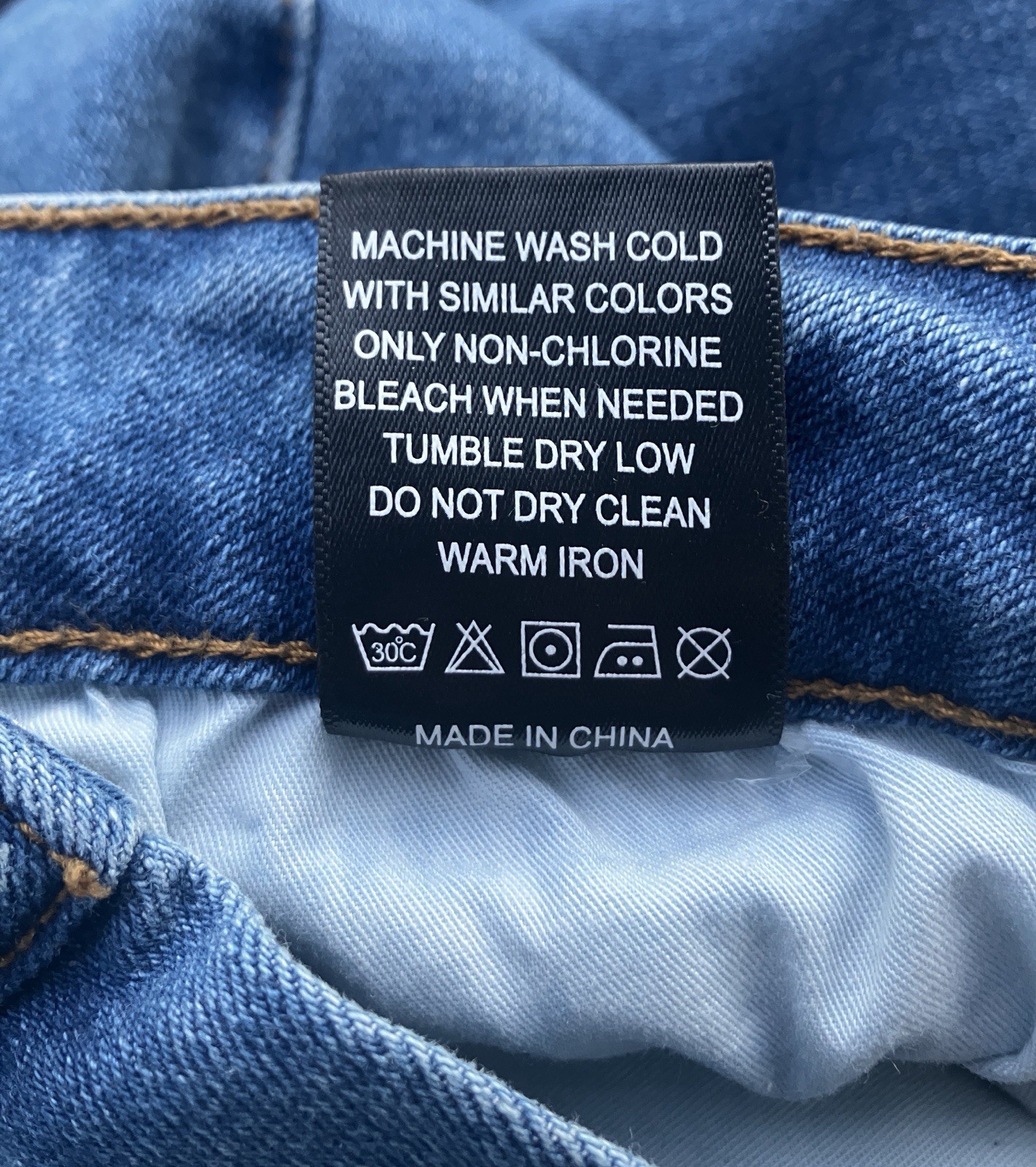 GUAPI Mens Size 28 Wavy Stacked Jeans Two Tone Patchwork Streetwear Blue
