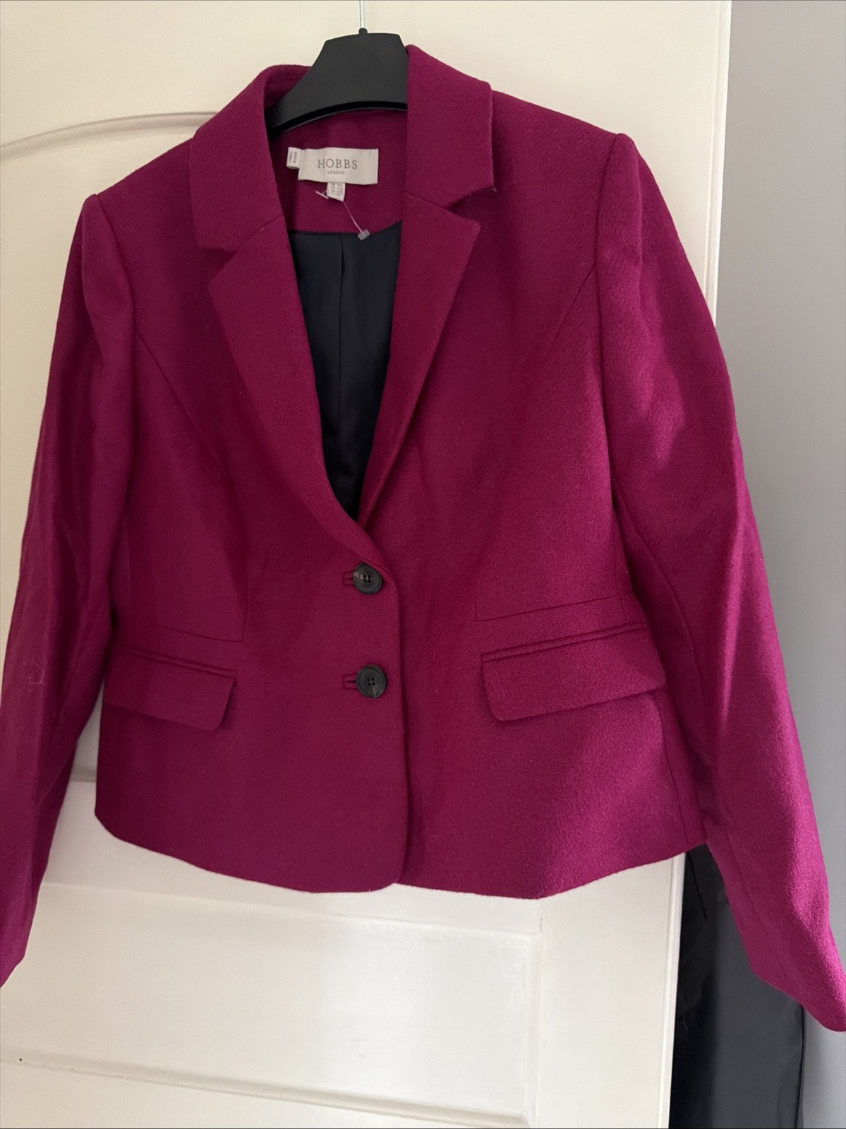 Hobbs Blake 100% Wool Jacket Blazer Bright Pink Size Uk 12 New Without Tags