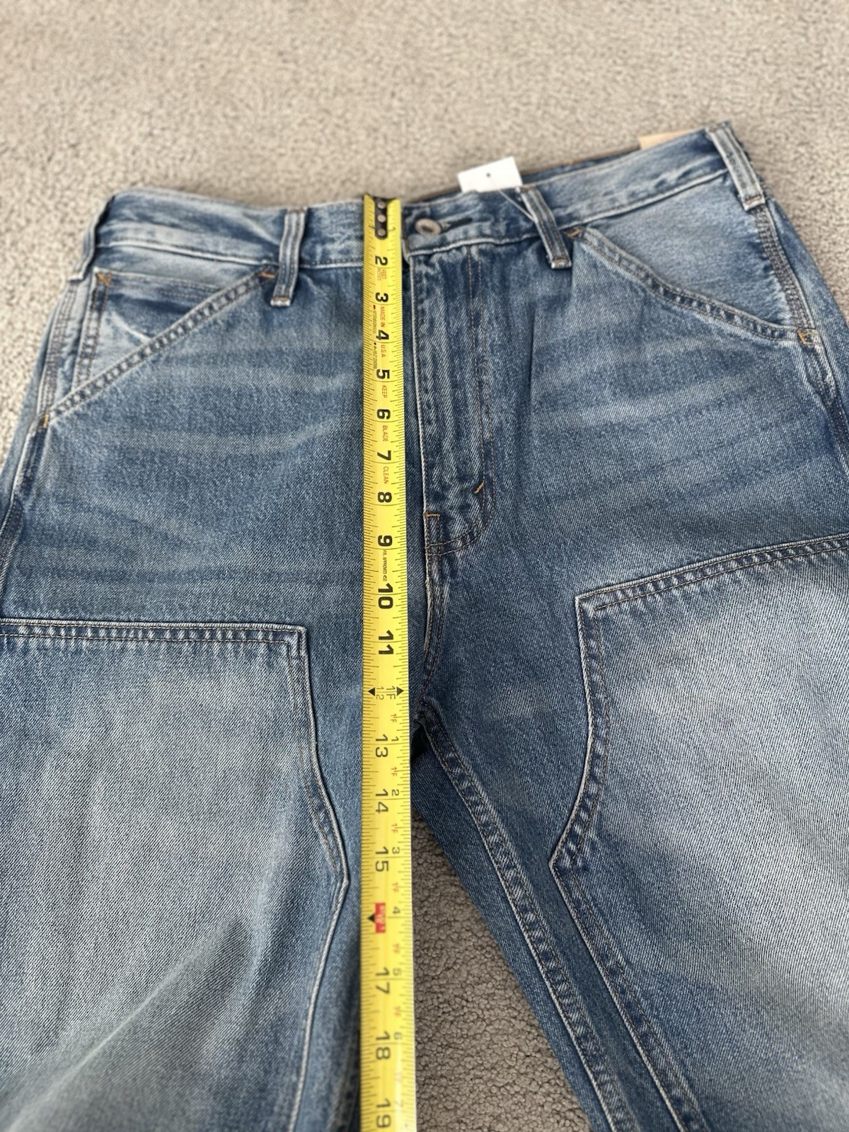 Levis 568 Double Knee Carpenter Blue Loose Denim Tag Sz. 33Wx30L Measure 34WX29L