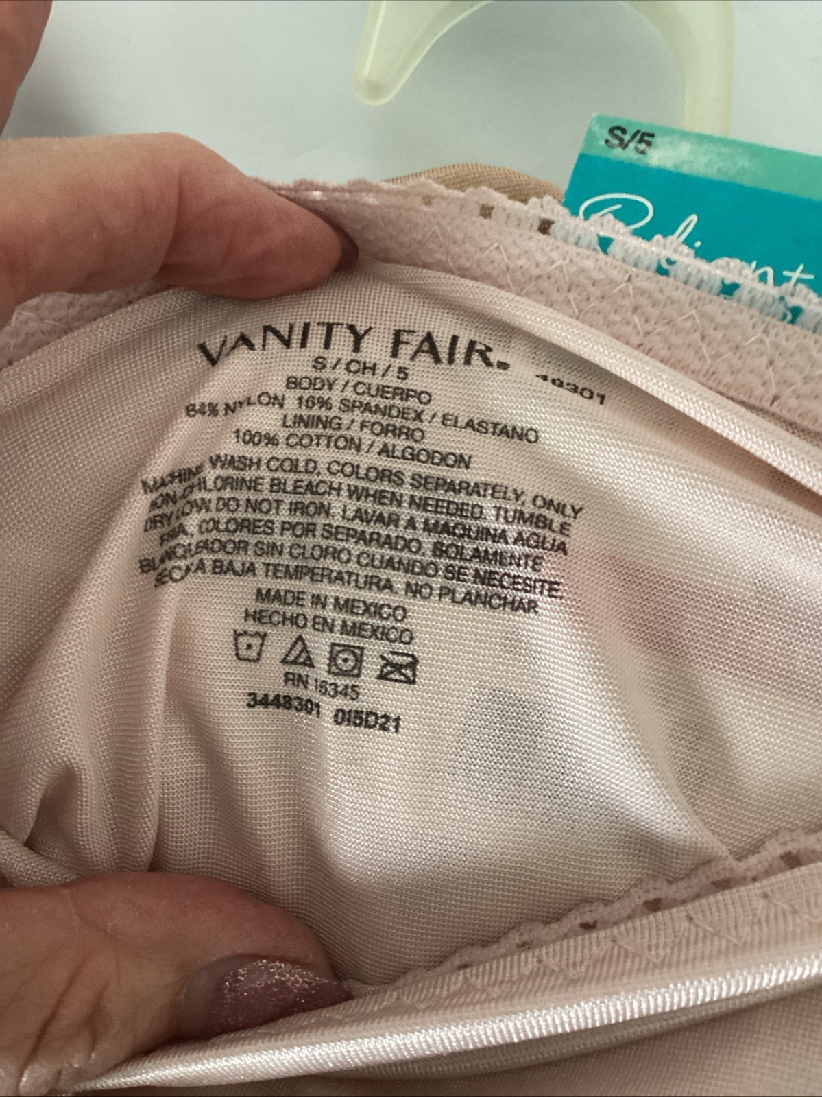 VANITY FAIR 3-Pack Hi-Cut Comfort Stretch Panties Sz. S/5*