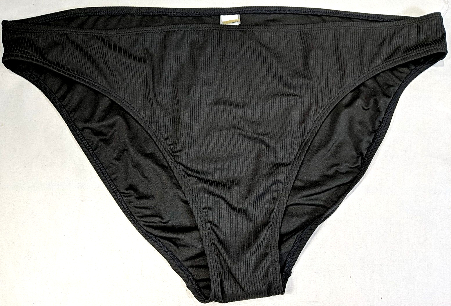 OLD NAVY Womens Plus Bikini Bottom sz 3X Black Stretch Ribbed Fabric NWOT