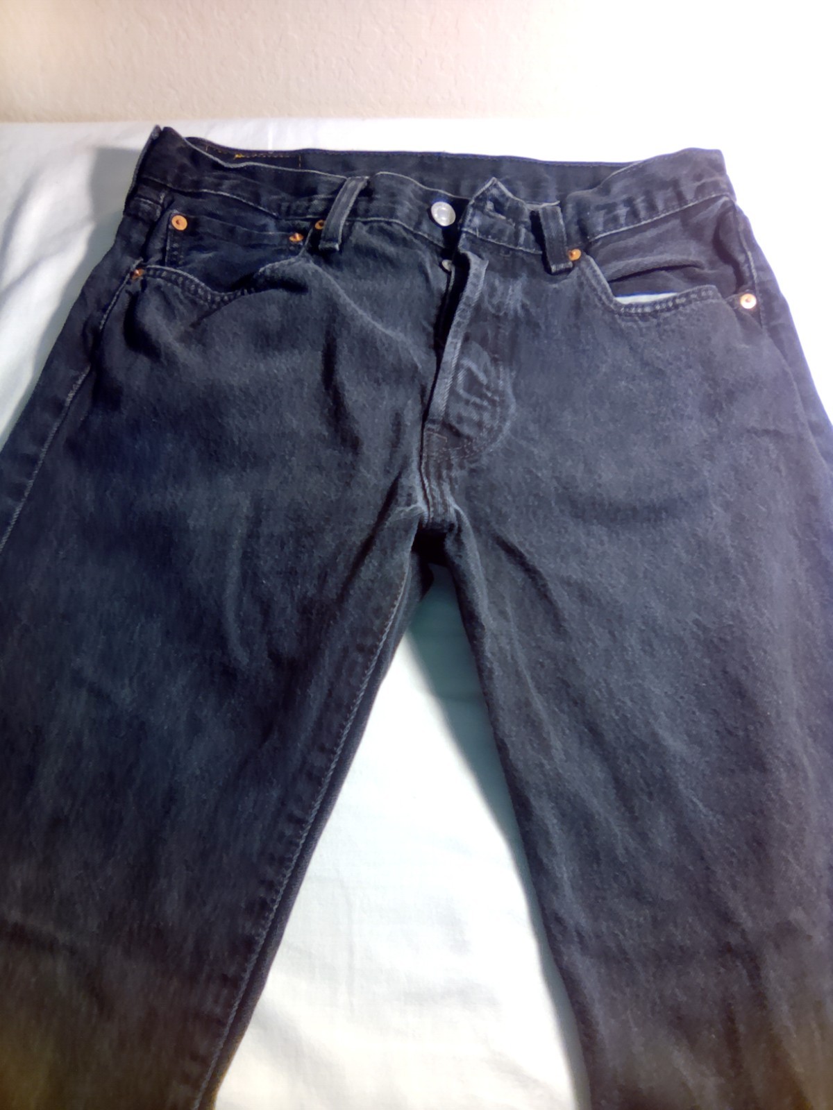 Levi’s 501 Orginal Button Fly Black Jeans Men’s Size W33 L32 501 Black Pre-owned