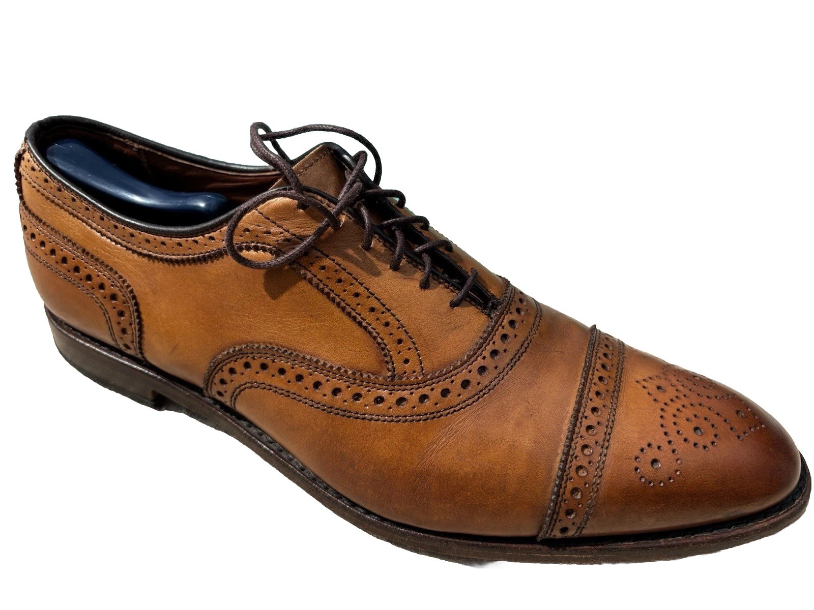 Allen Edmonds Walnut Strand 1635 Cap-Toe Oxford Brown Leather Dress Shoes Sz 13D