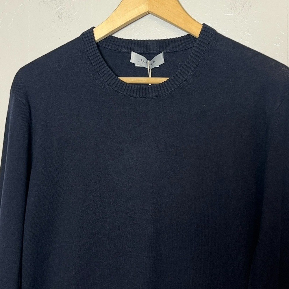 ALPHA STUDIO Men’s Size IT 52 / US Large Black Silk Cashmere Crew Neck Sweater