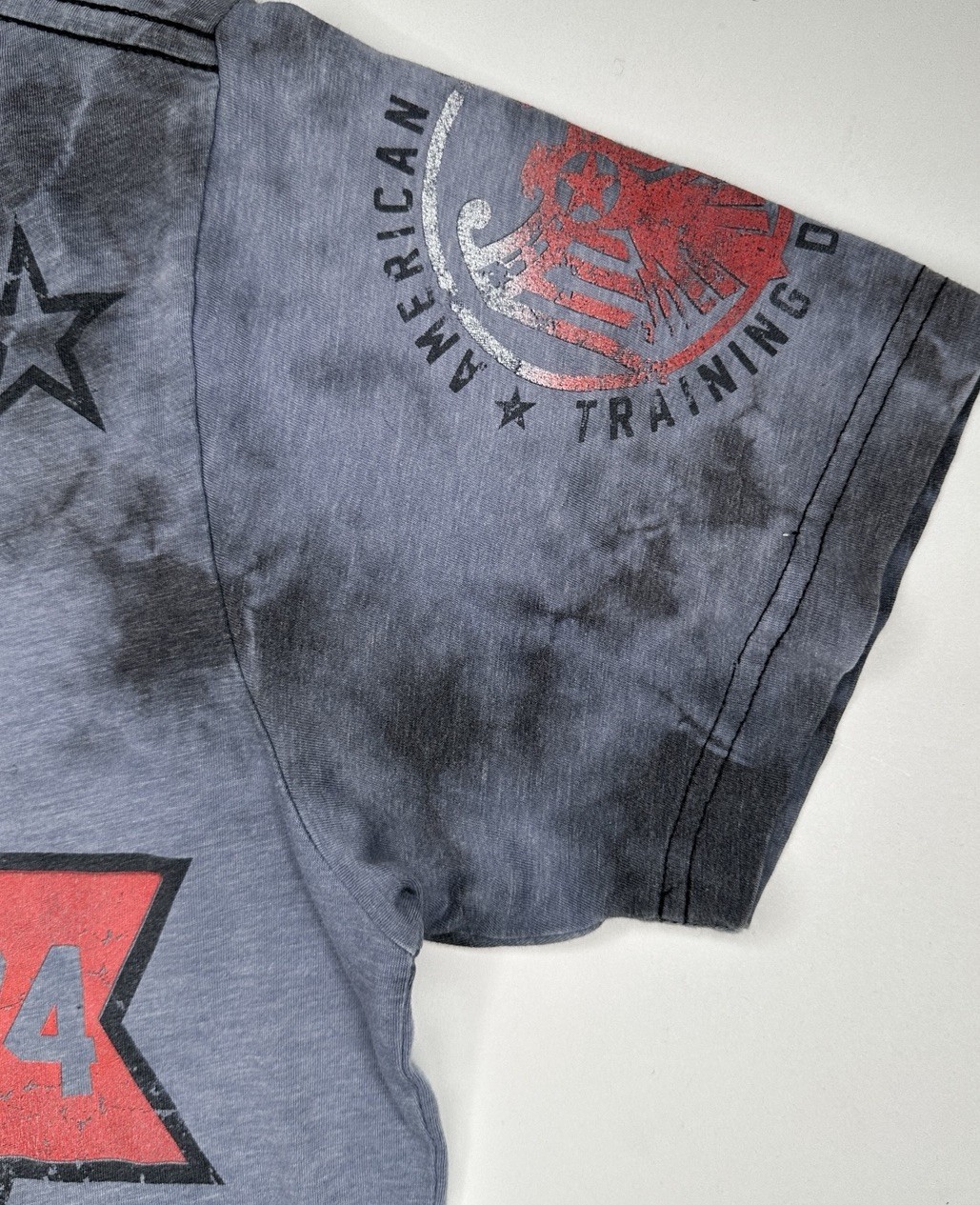 American Fighter Y2K MMA Tie Dye AOP T-Shirt Black Gray | L