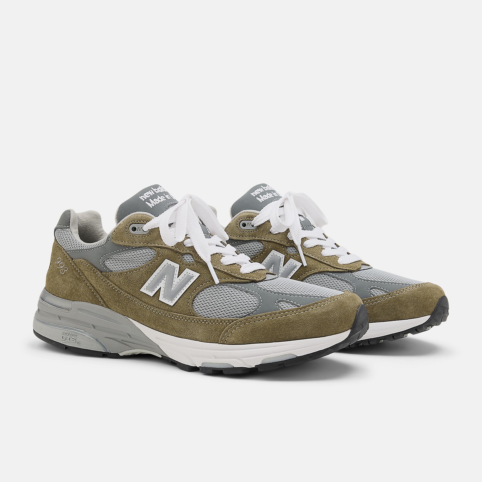 Newbalance 993 Men Lifestyle Shoes,CovertGreen/Gray/White,US Size:9-9.5,Standard