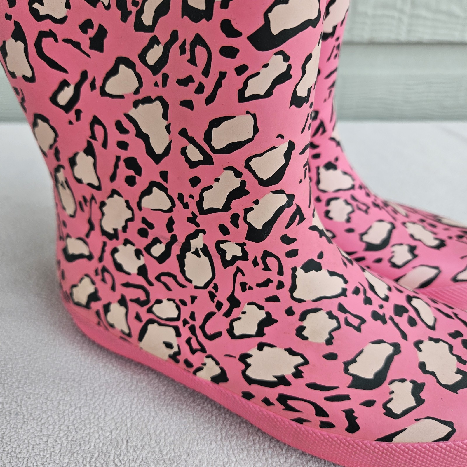 Hunter Kids First Classic Leopard Print Rain boot Pink Waterproof US 13 UK 11
