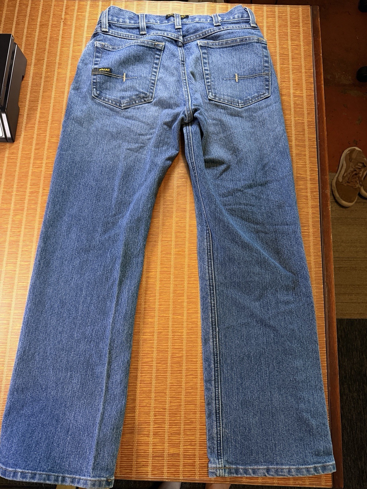 Ariat Rebar M4 Relaxed Boot Cut Jeans Men’s 28/30 Blue Durastretch Edge[H-144]