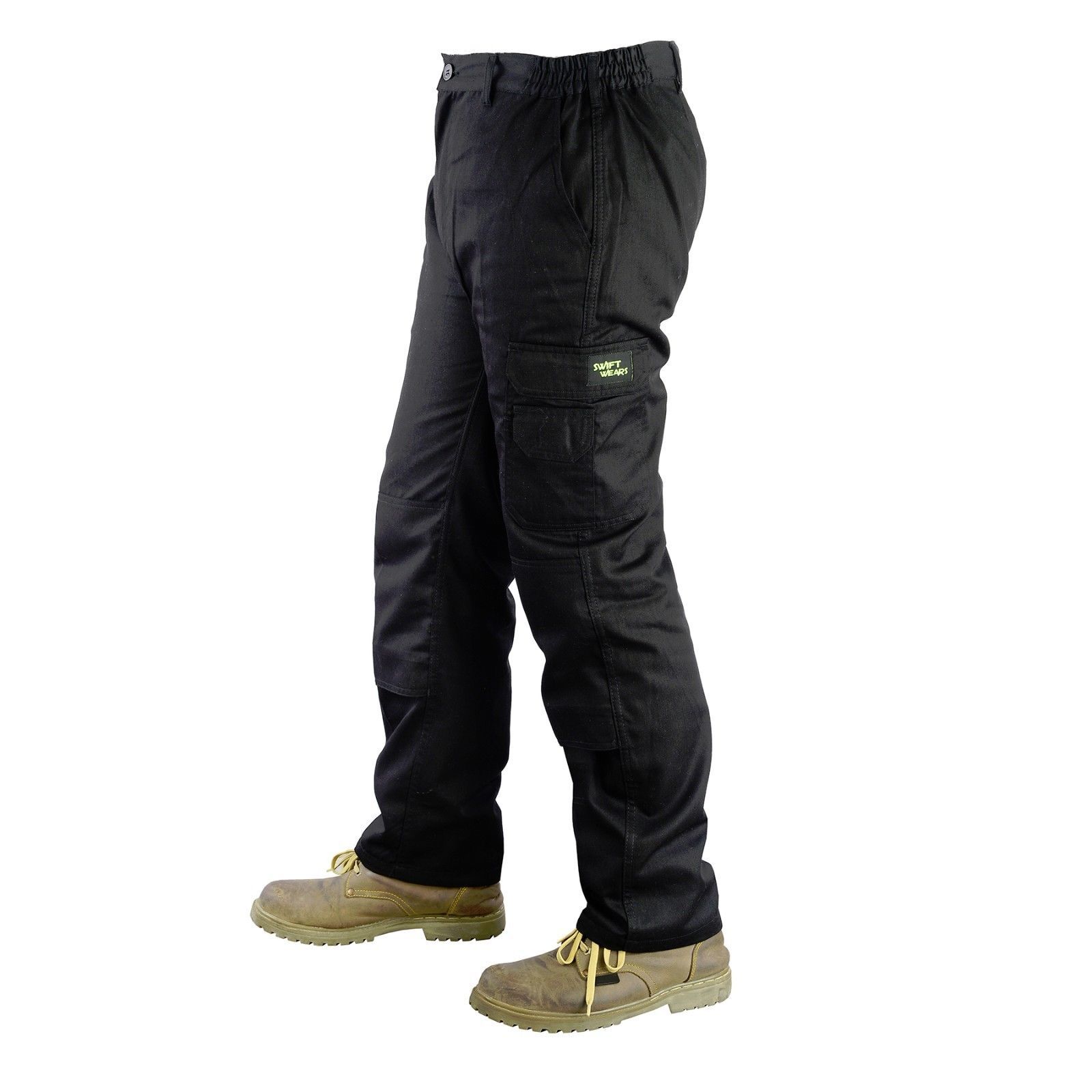 Mens Cargo Combat Work Trousers Size 30 to 48 Black Working Chino cargo trousers
