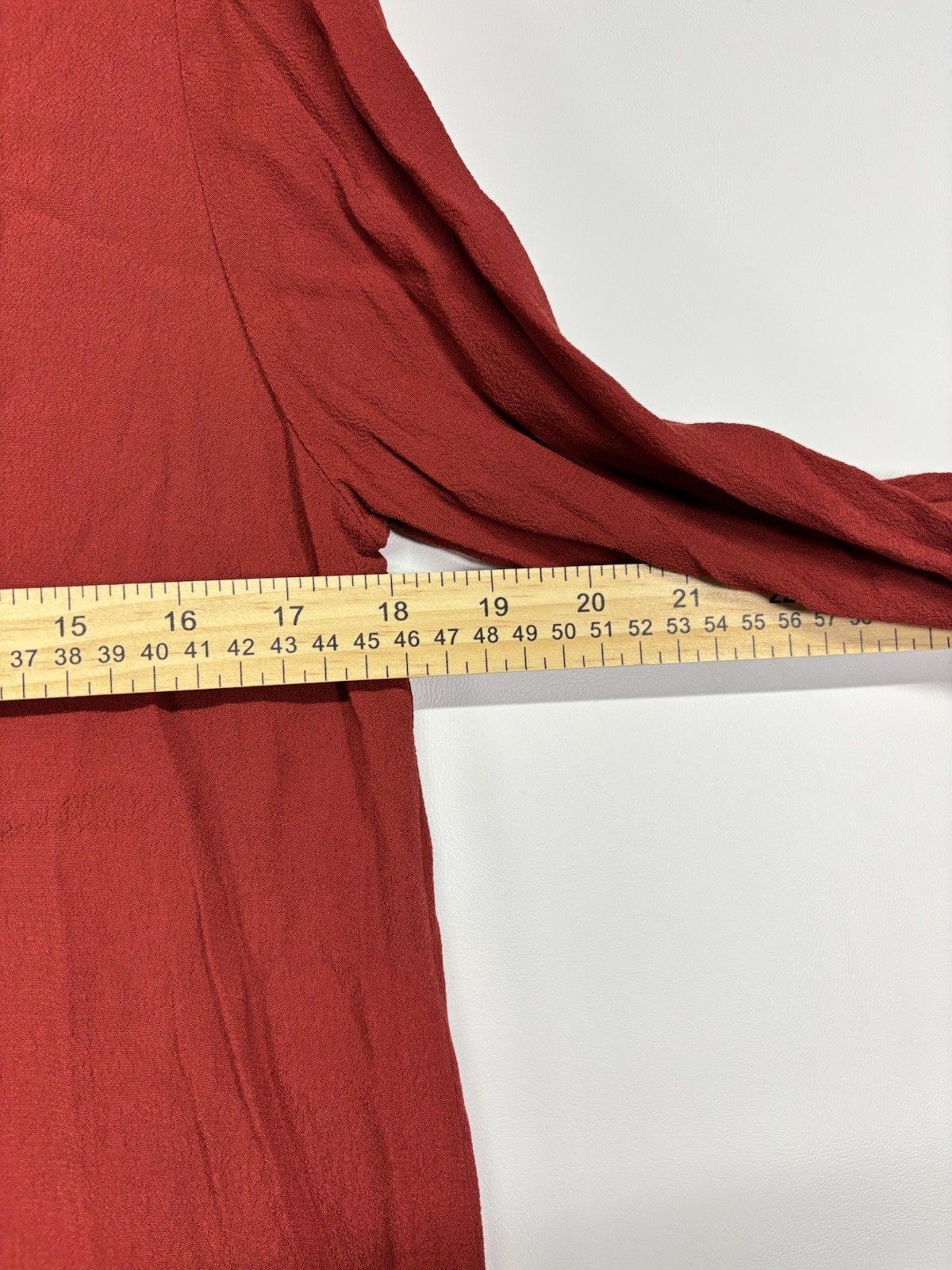 Madewell Red V-Neck Button Front Long Sleeve Shift Short Dress Viscose M