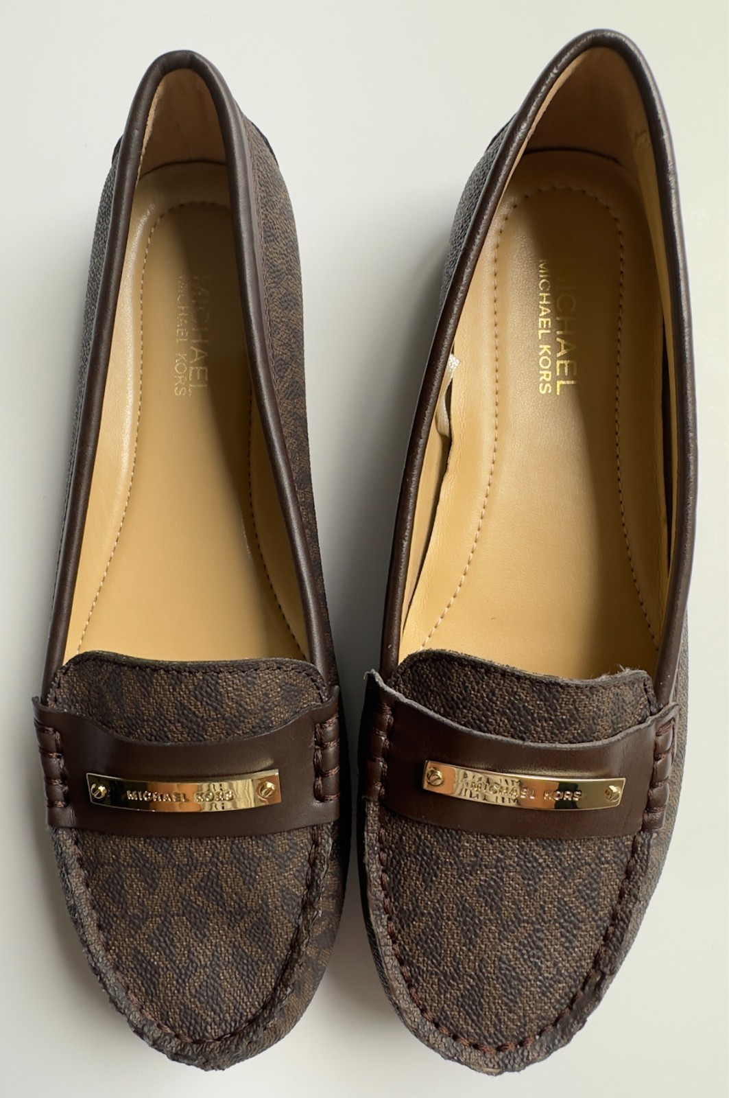 Michael Kors Everett Loafer Women’s Leather/Brown/Gold(MG19G) Various Size