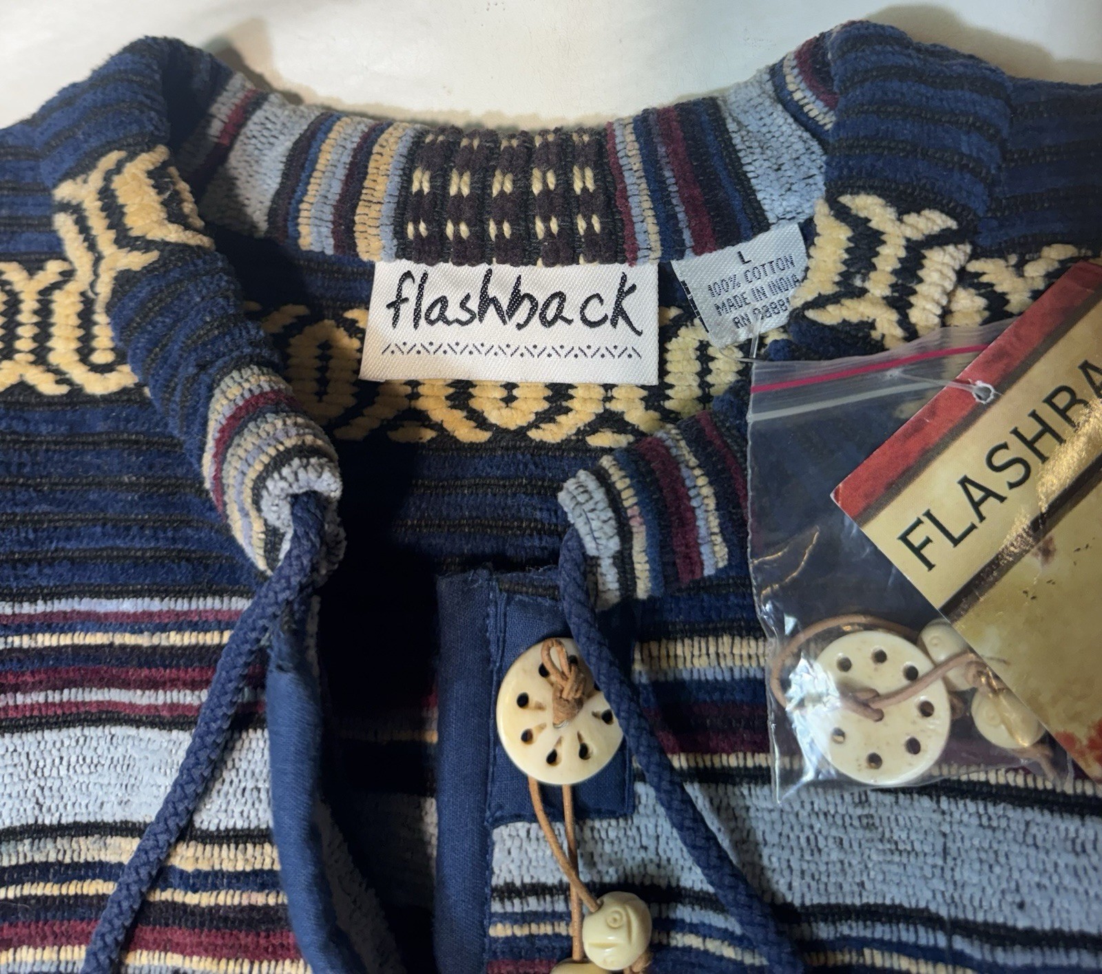 Flashback Vintage Aztec Blazer Jacket Western Button Cotton Tapestry Womens M