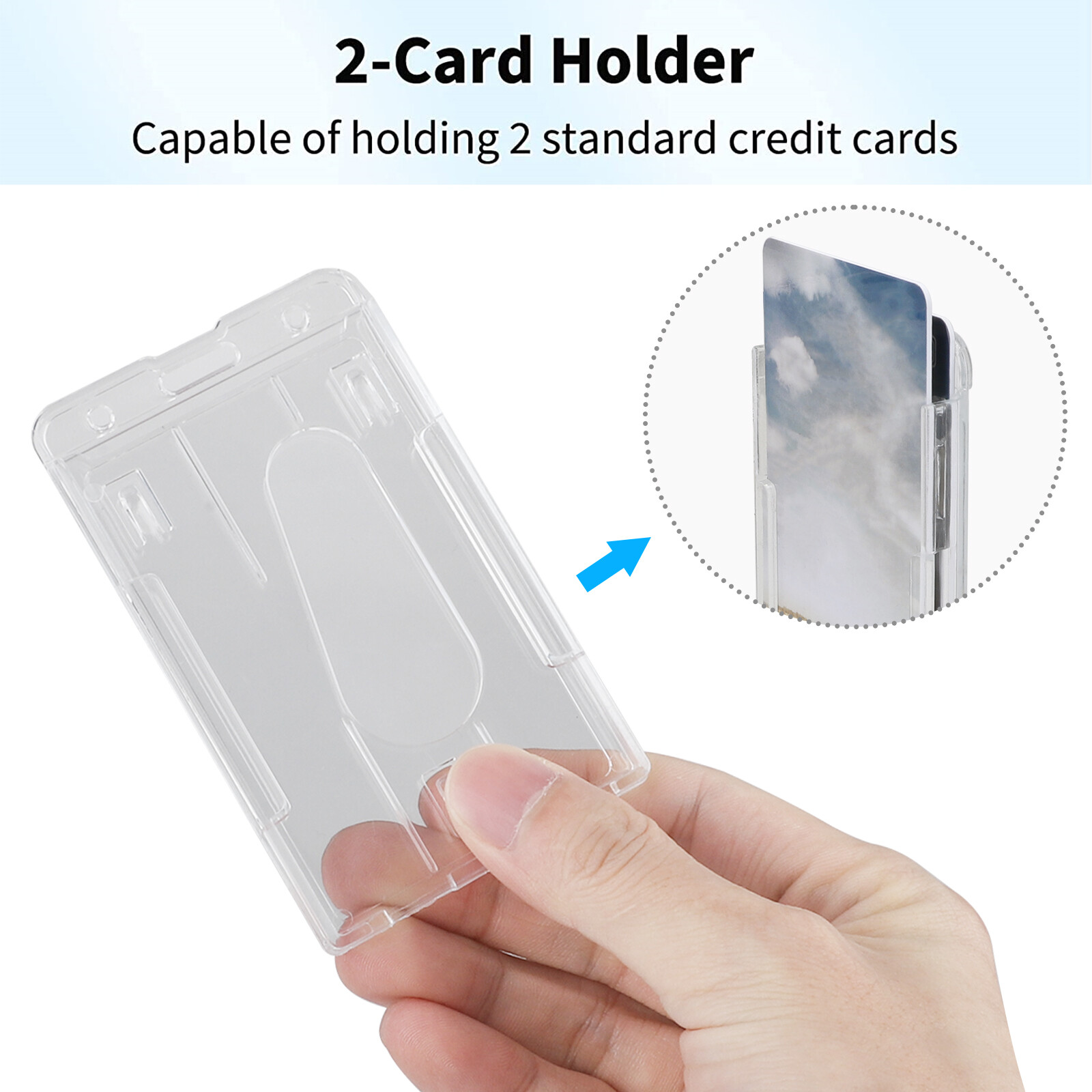 10Pcs Vertical Hard Plastic ID Card Badge Holder Protector for ID Credit Cards