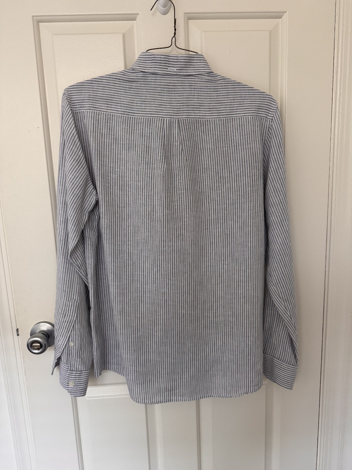 Asket Blue Stripe Linen Shirt Small Long