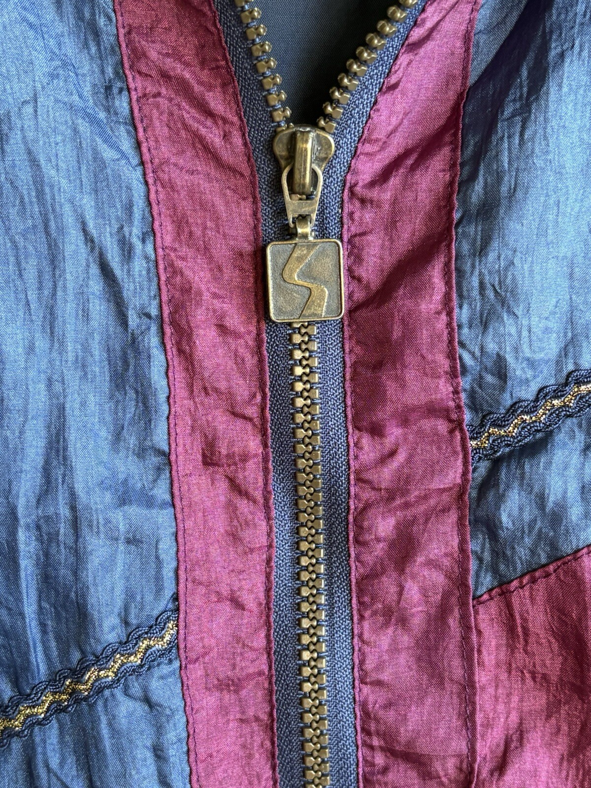 Vtg 80s 90s Active Stuff Windbreaker Jacket M ColorBlock Nylon Track Made Oman
