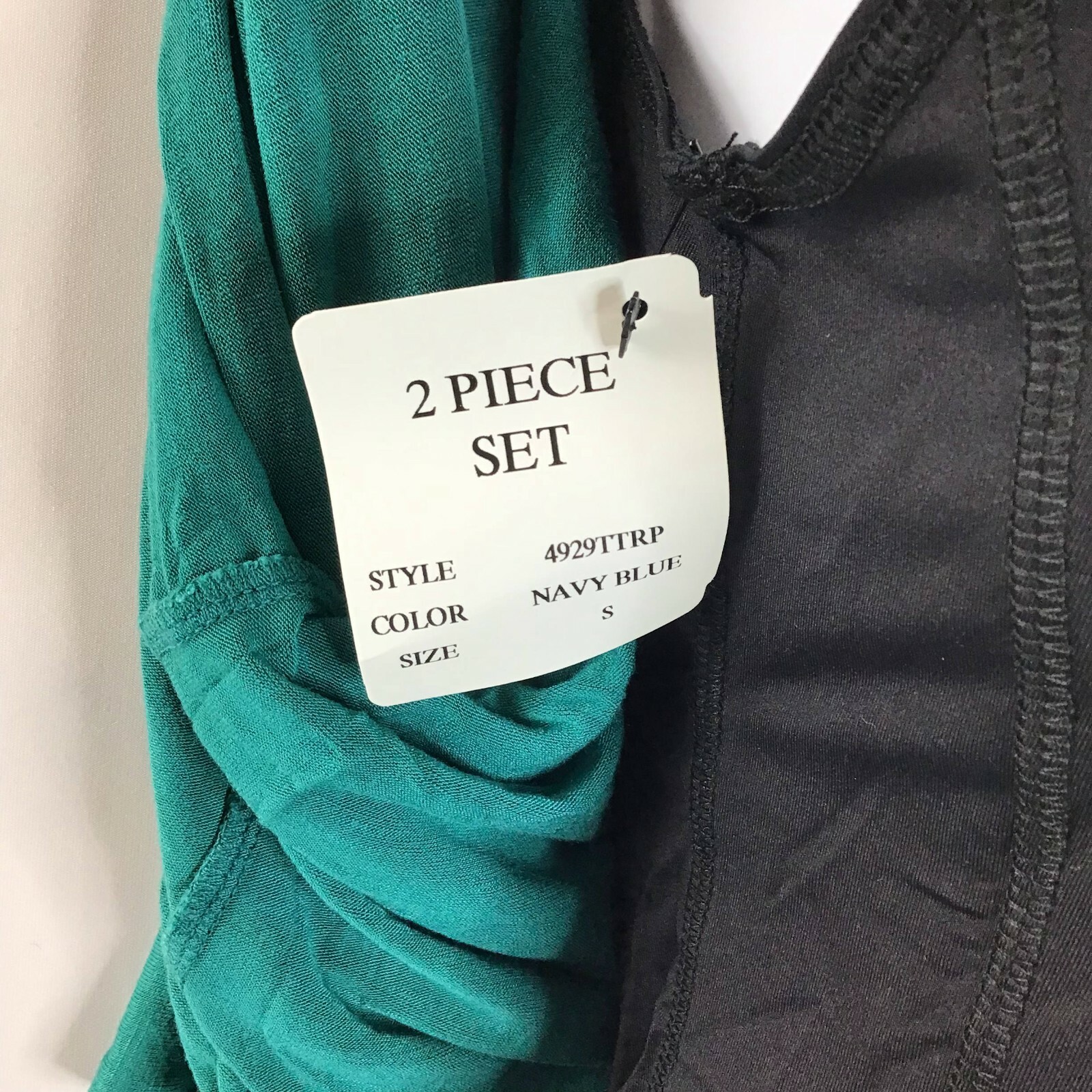 Miracle Body Women’s 2 Piece Set Top Navy Blue Tie Dye Style 4929TTRP Size Small