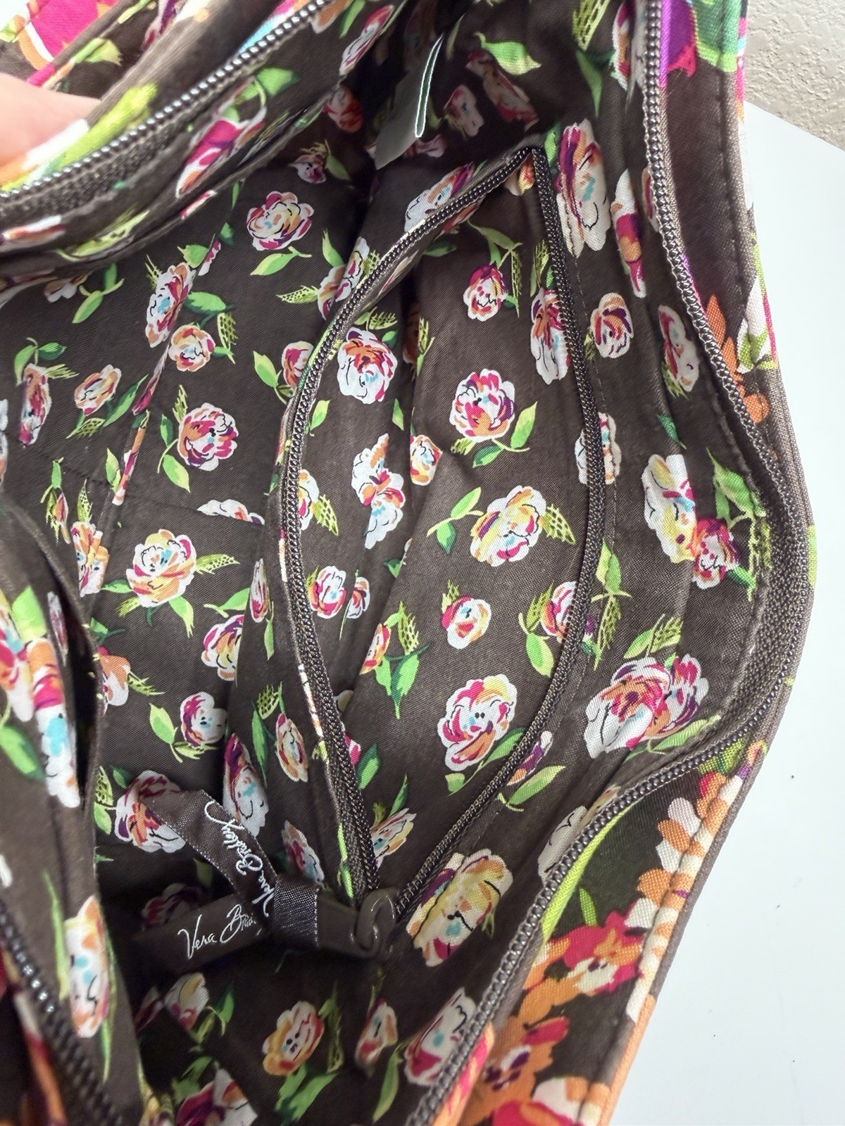 Vera Bradley English Rose Cassidy Quilted Purse Hand Bag Floral VGUC