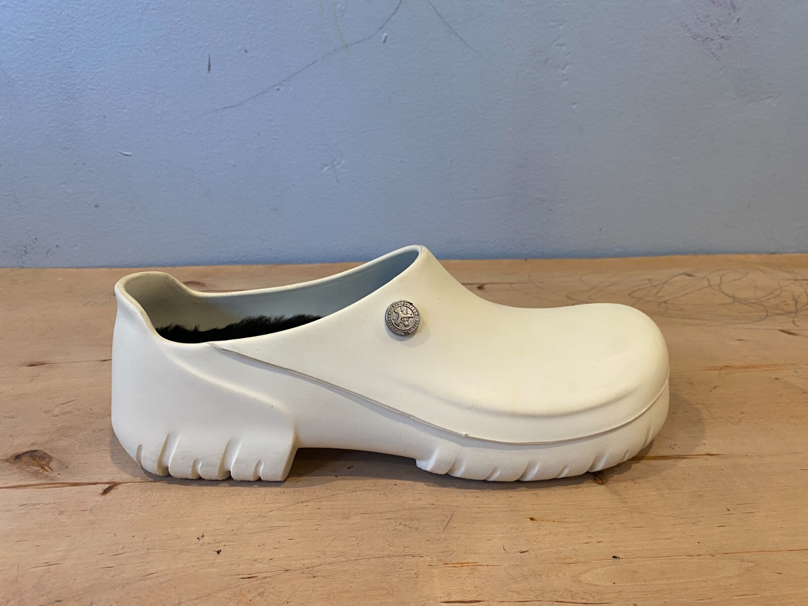 Men’s Birkenstock 640 PU clog , White Polyurethane / Synthetic , Sz 43 / US 10