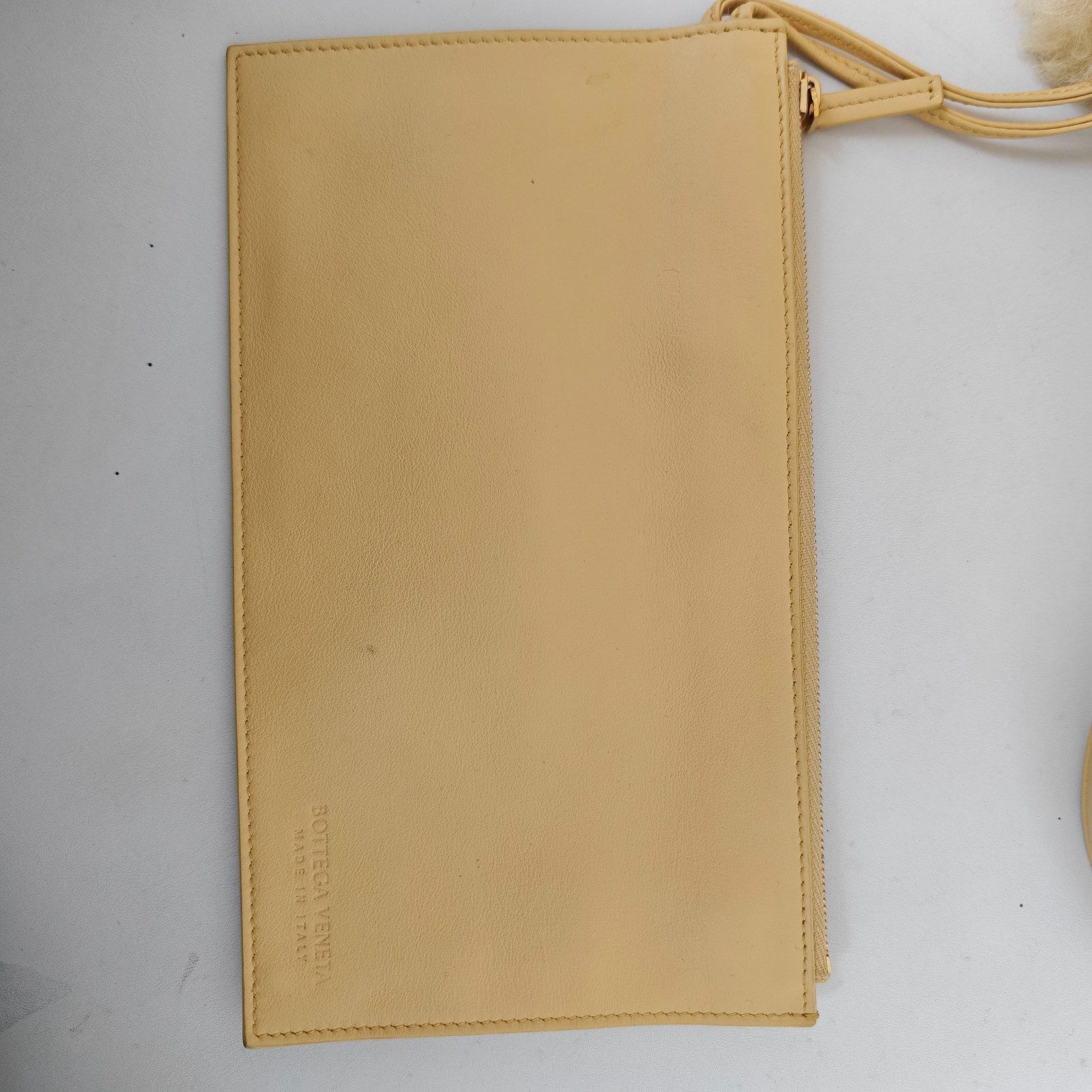 Authentic Bottega Veneta Plush Tote Bag Shearling and Leather Tote Bag Yellow